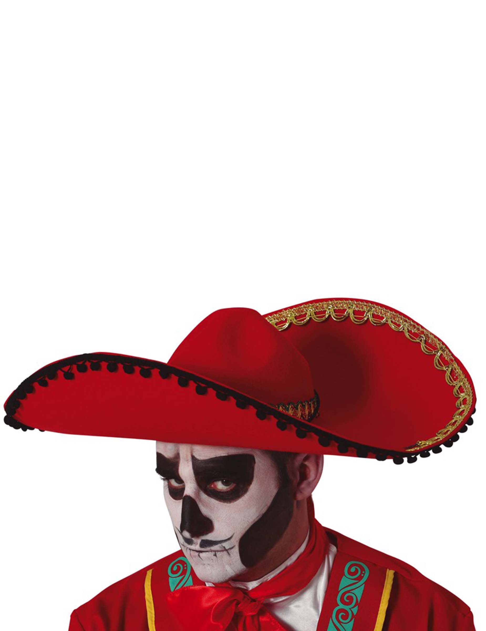 Sombrero rouge Dia de los muertos