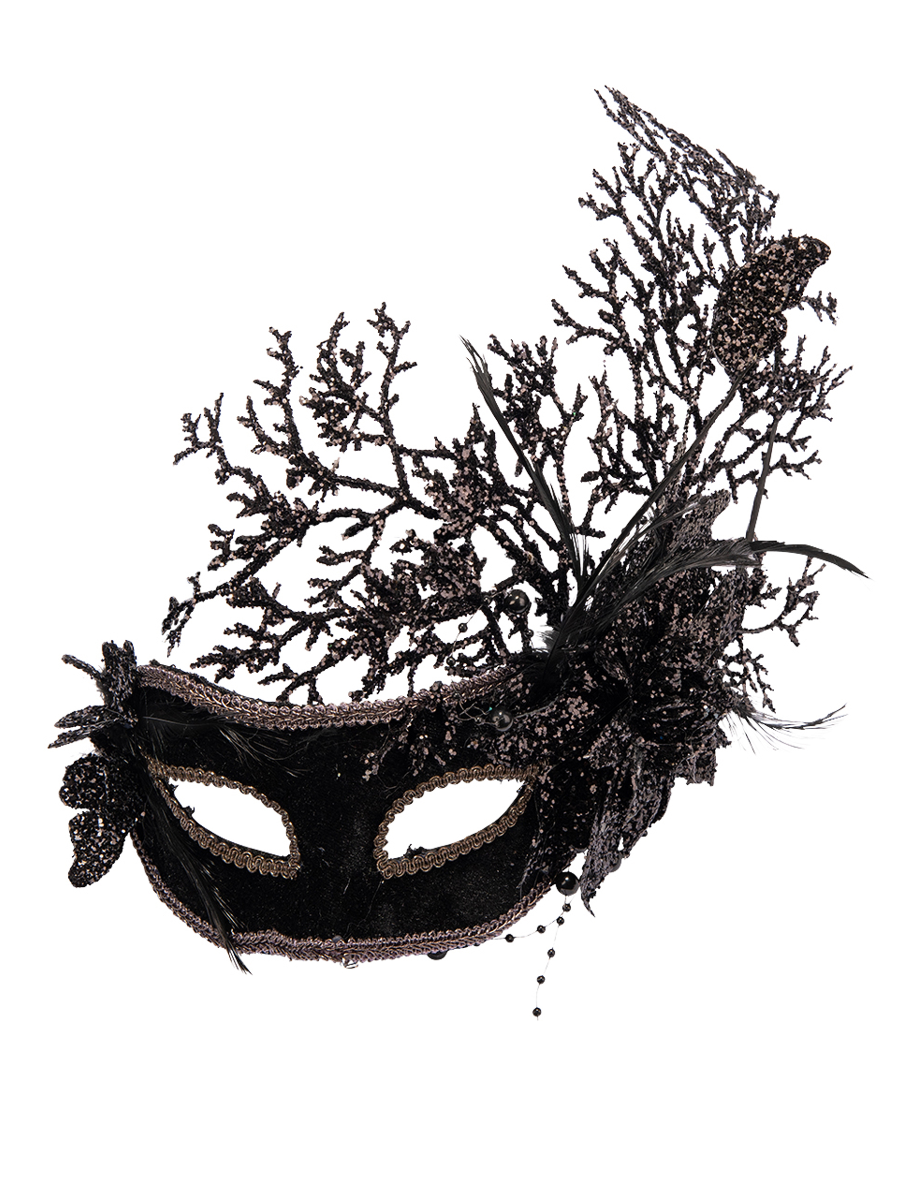 Masque noir avec fleurs femme