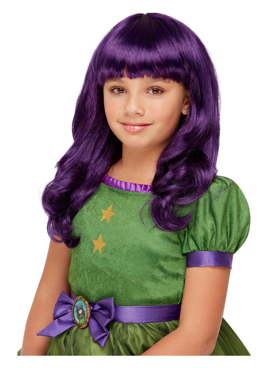 Perruque sorcière violette Santoro fille