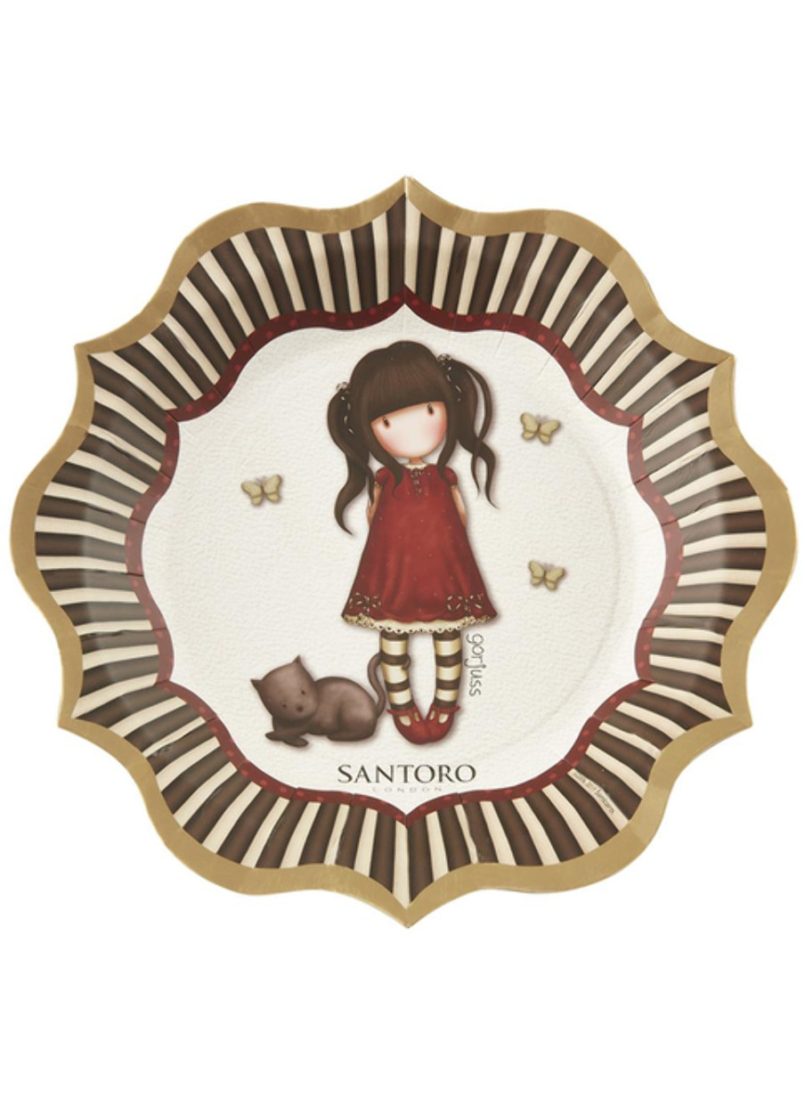 8 Assiettes en carton Ruby Santoro 23 cm
