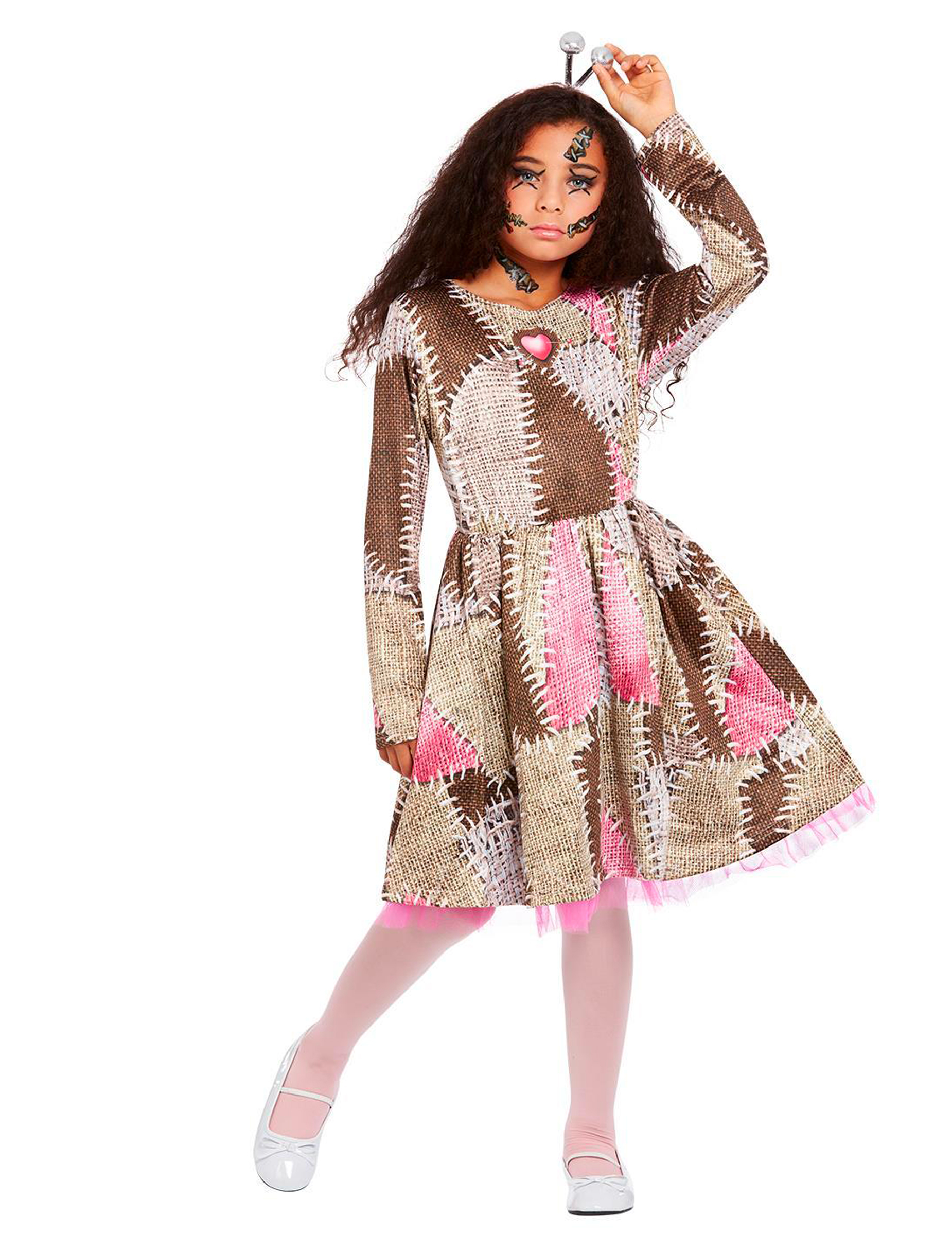 Déguisement poupée vaudou rose fille