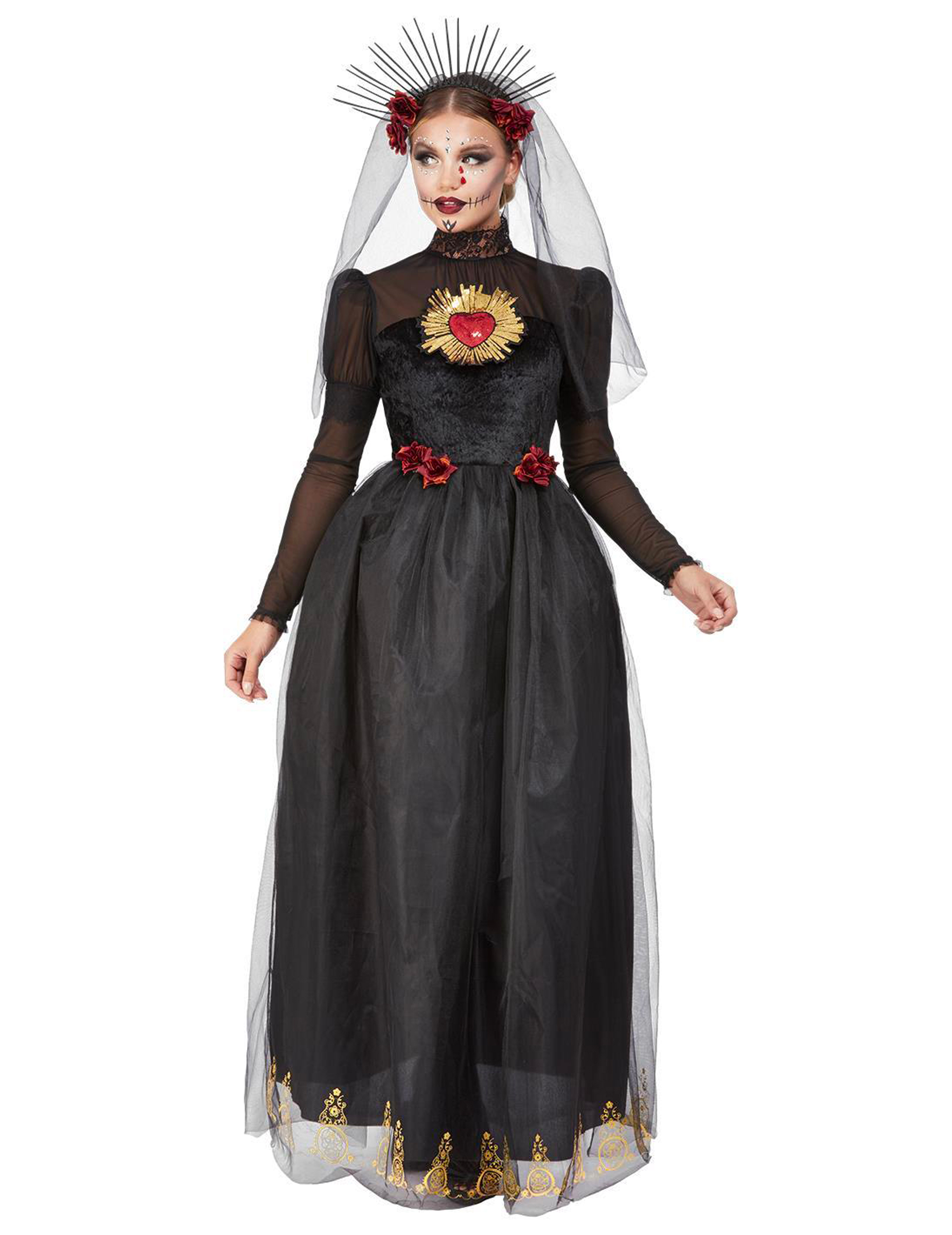 Déguisement mariée noire Dia de los muertos femme