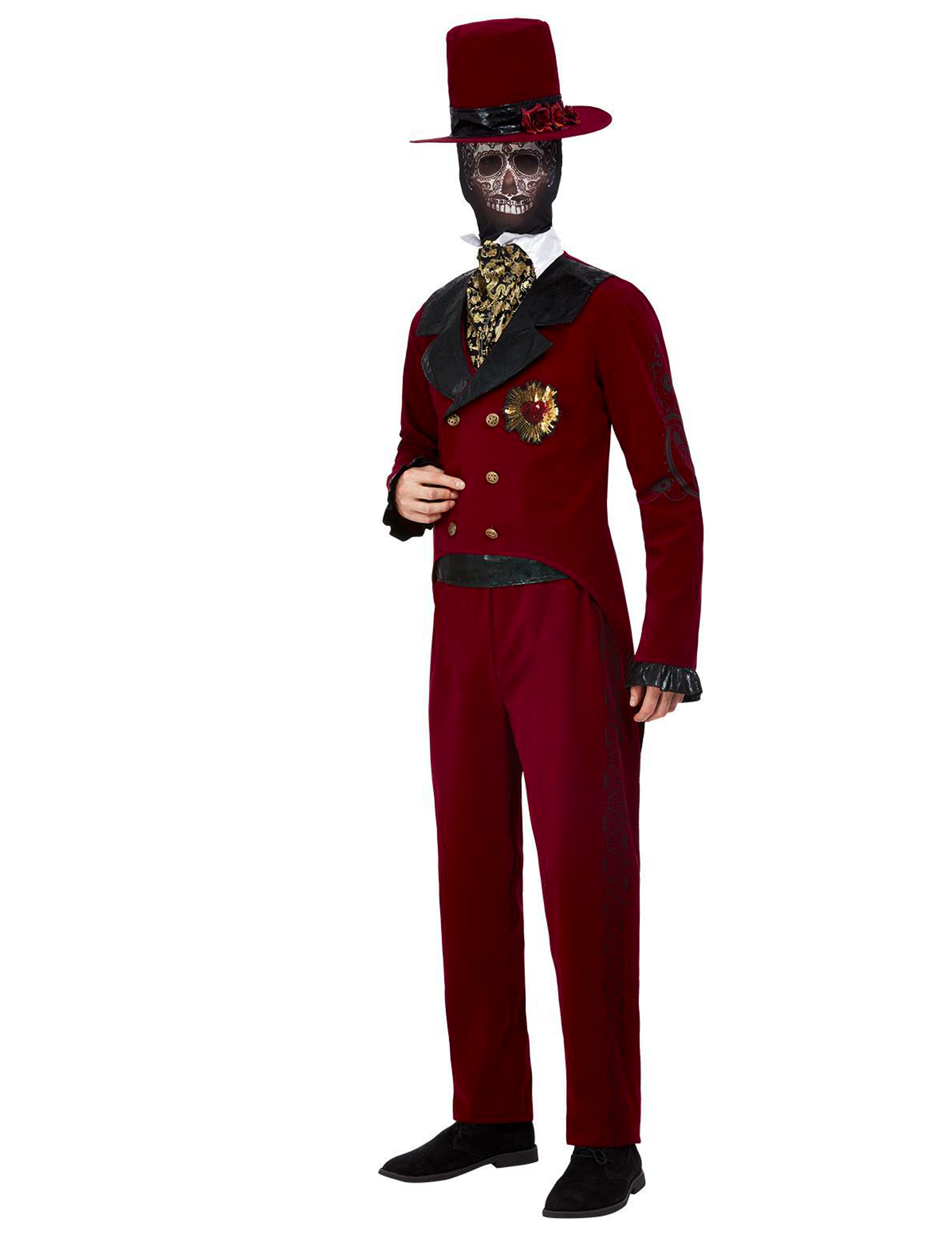 Déguisement marié rouge Dia de los muertos homme