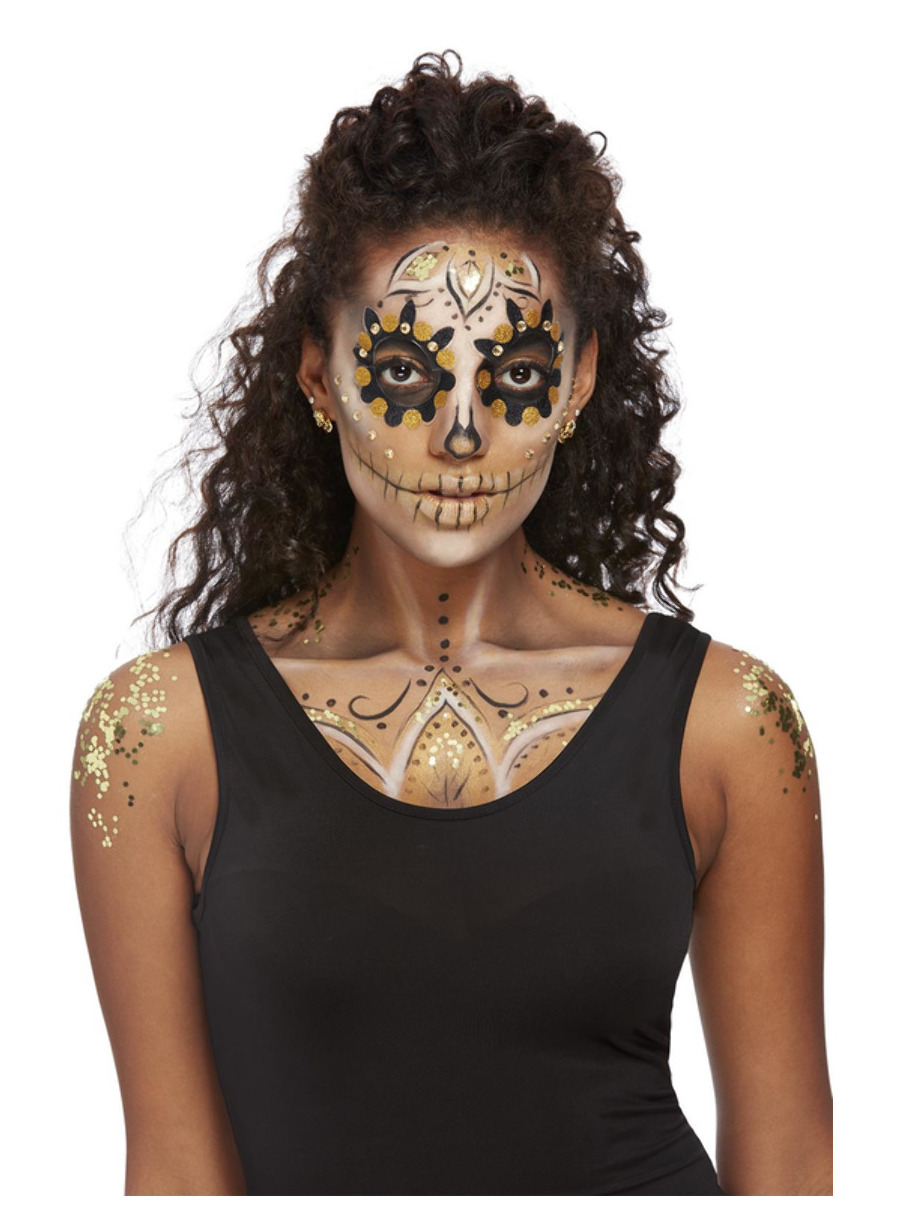 Kit maquillage et bijoux doré femme