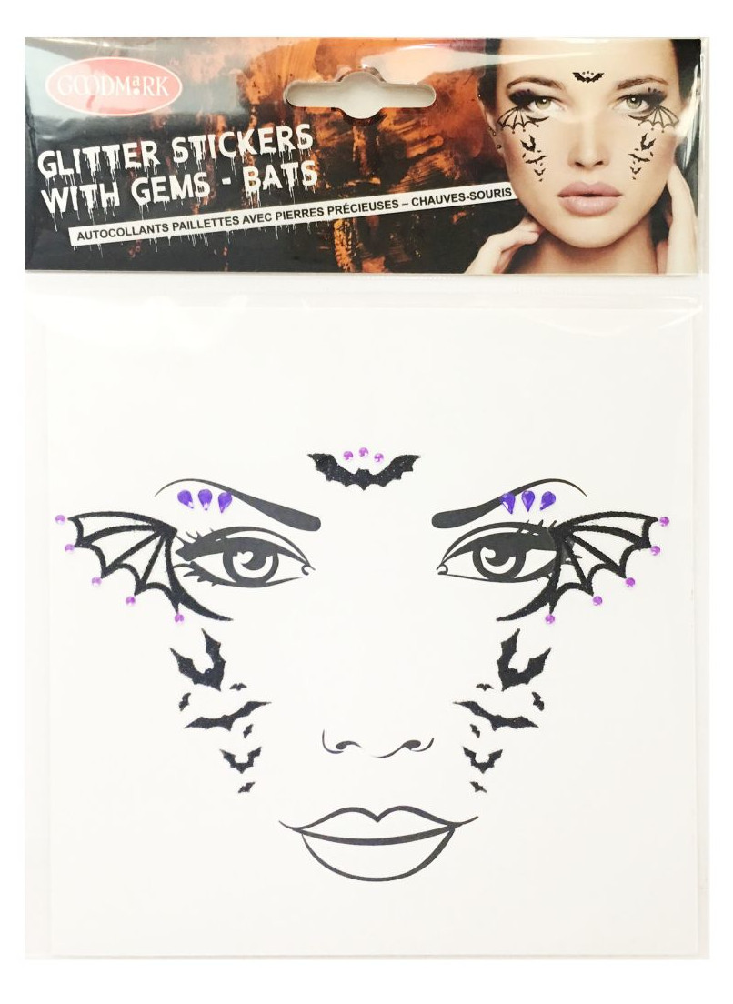 Stickers pour visage chauve-souris femme