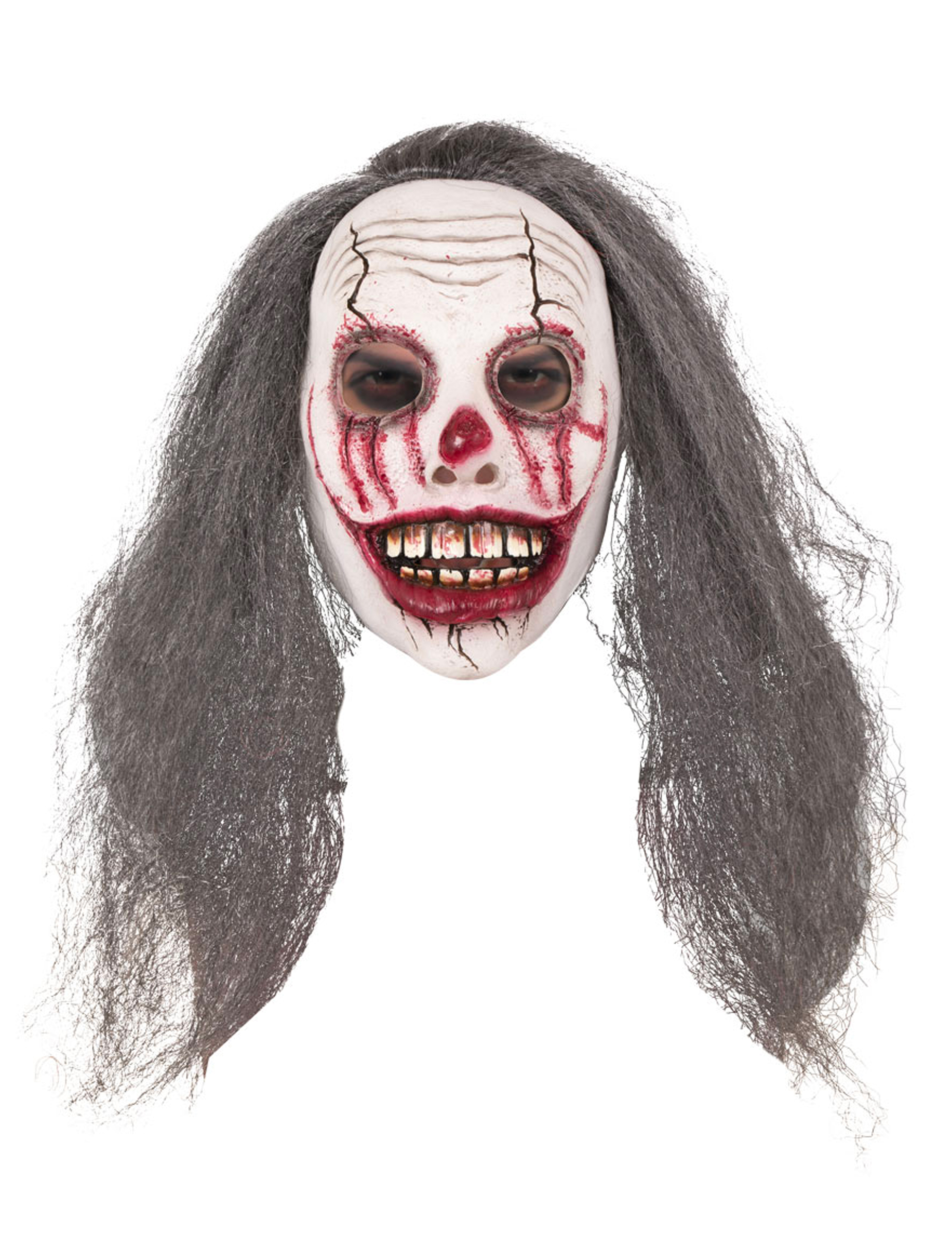 Masque clown sanglant avec cheveux