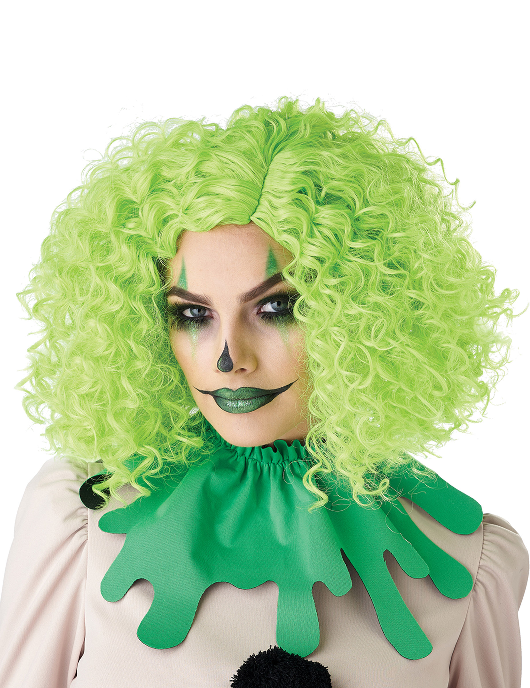 Perruque clown verte adulte