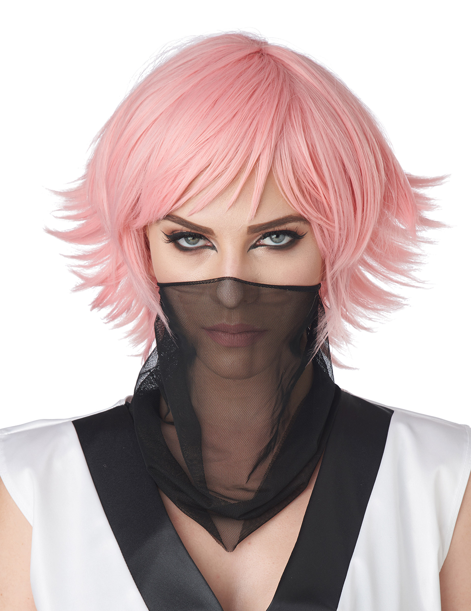 Perruque courte Cosplay rose adulte
