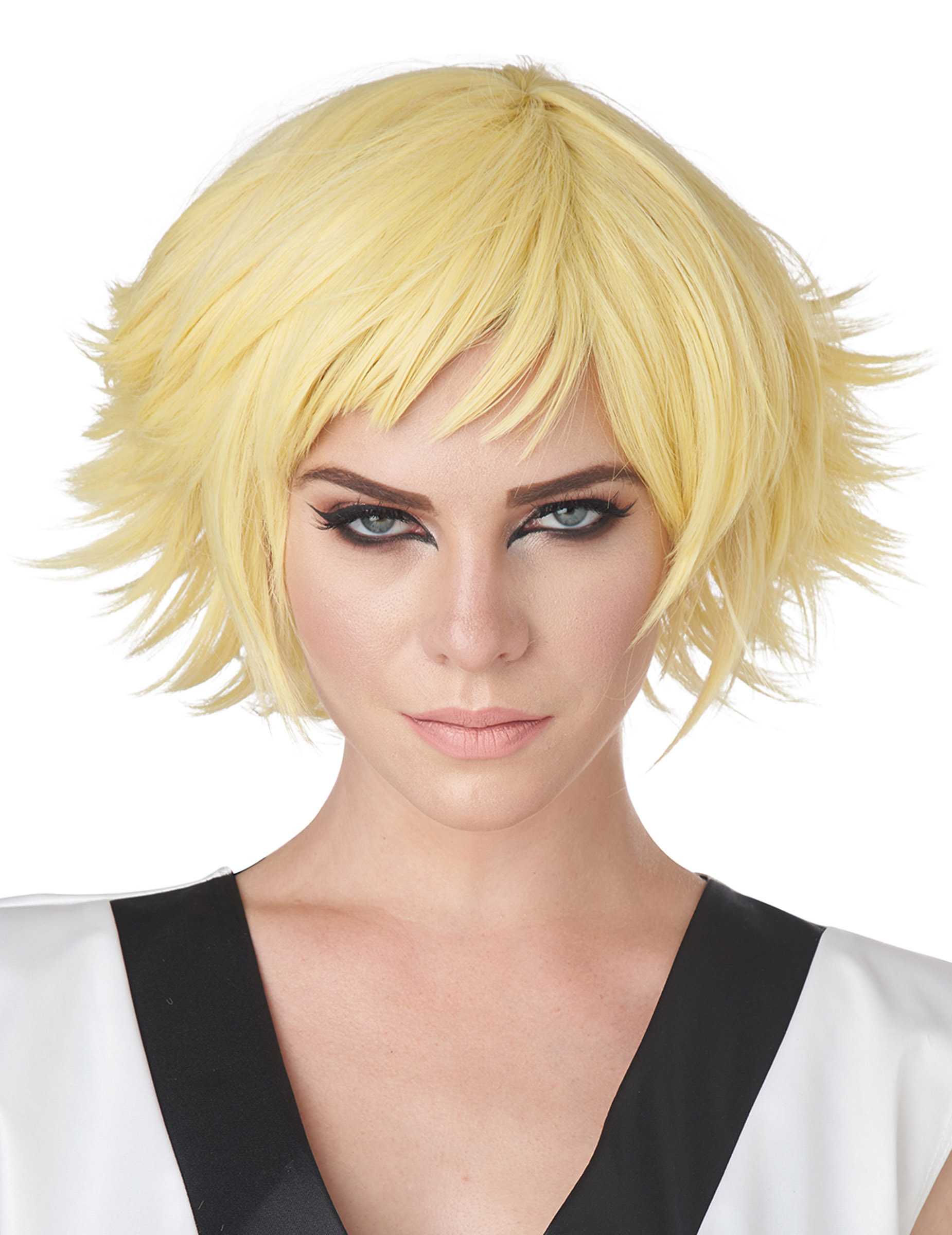 Perruque courte Cosplay jaune adulte