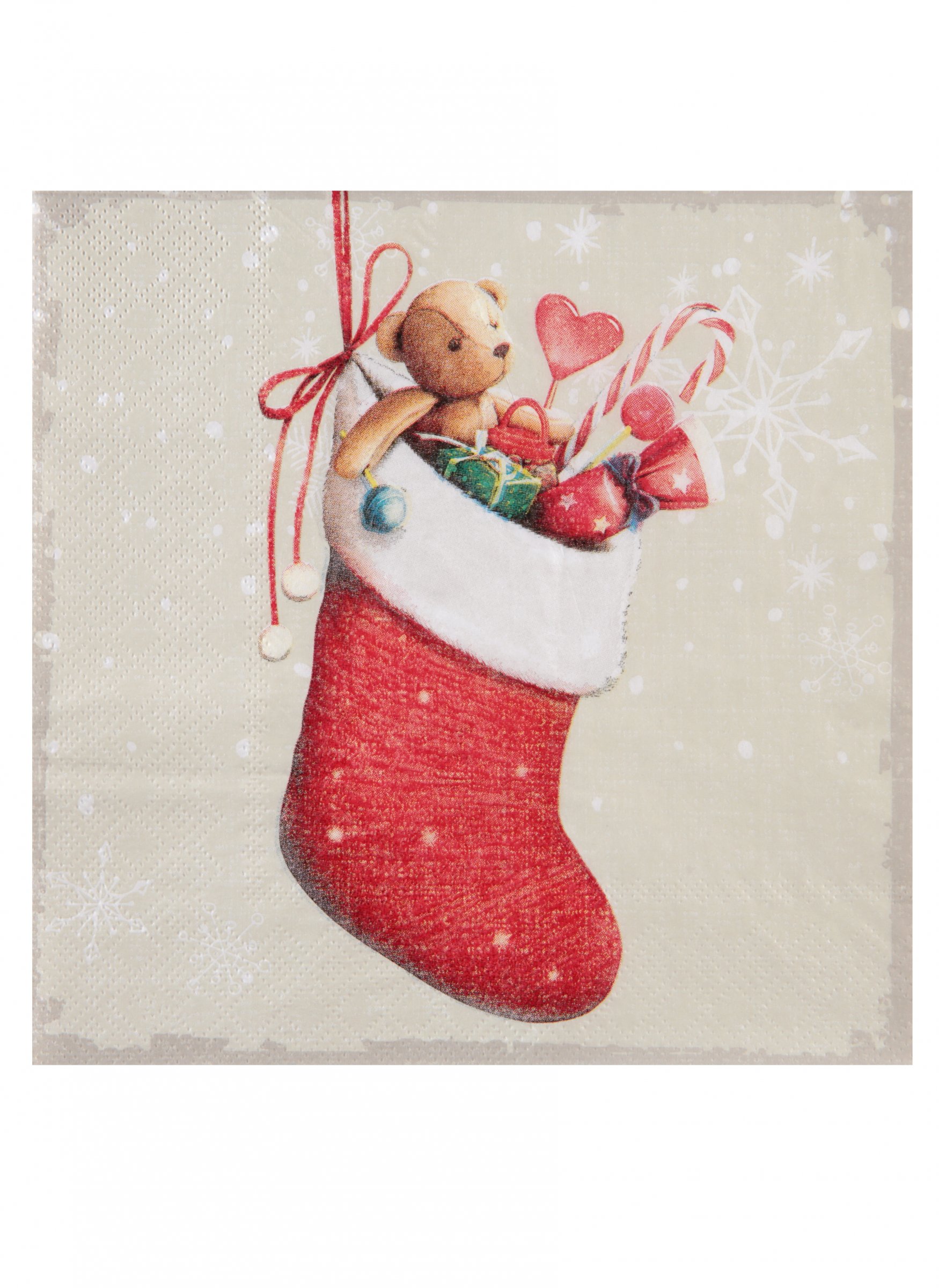 20 Petites serviettes en papier Père Noël rouge 16,5 x 16,5 cm