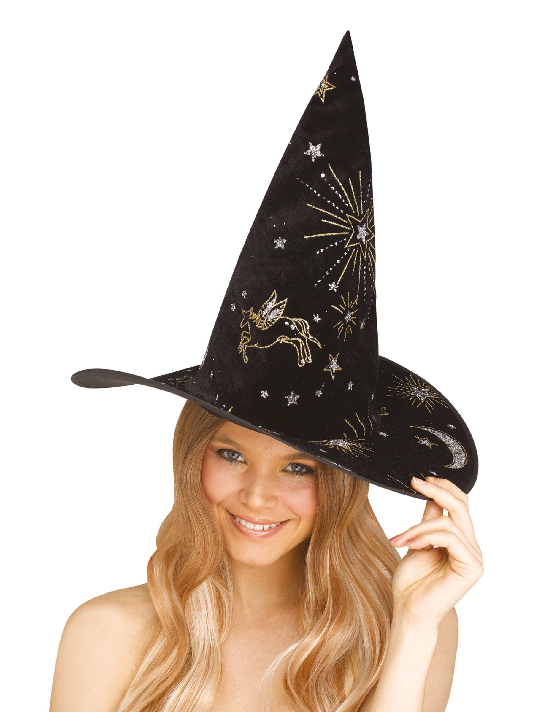 Chapeau de sorcière constellations adulte