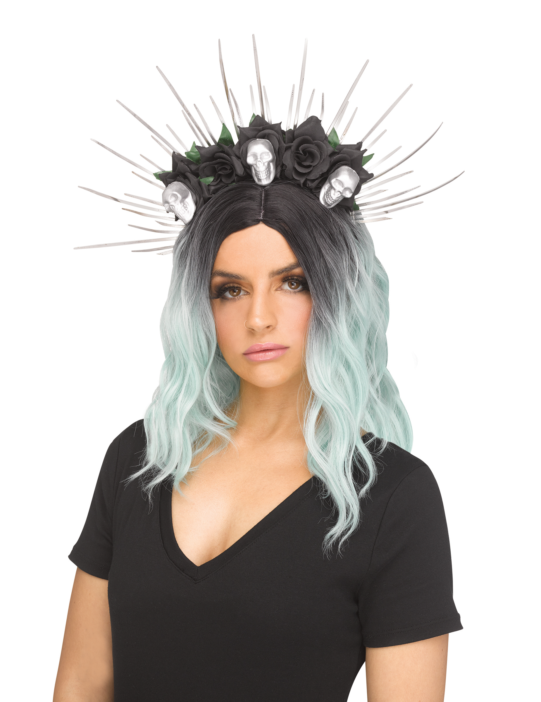 Couronne florale crânes adulte