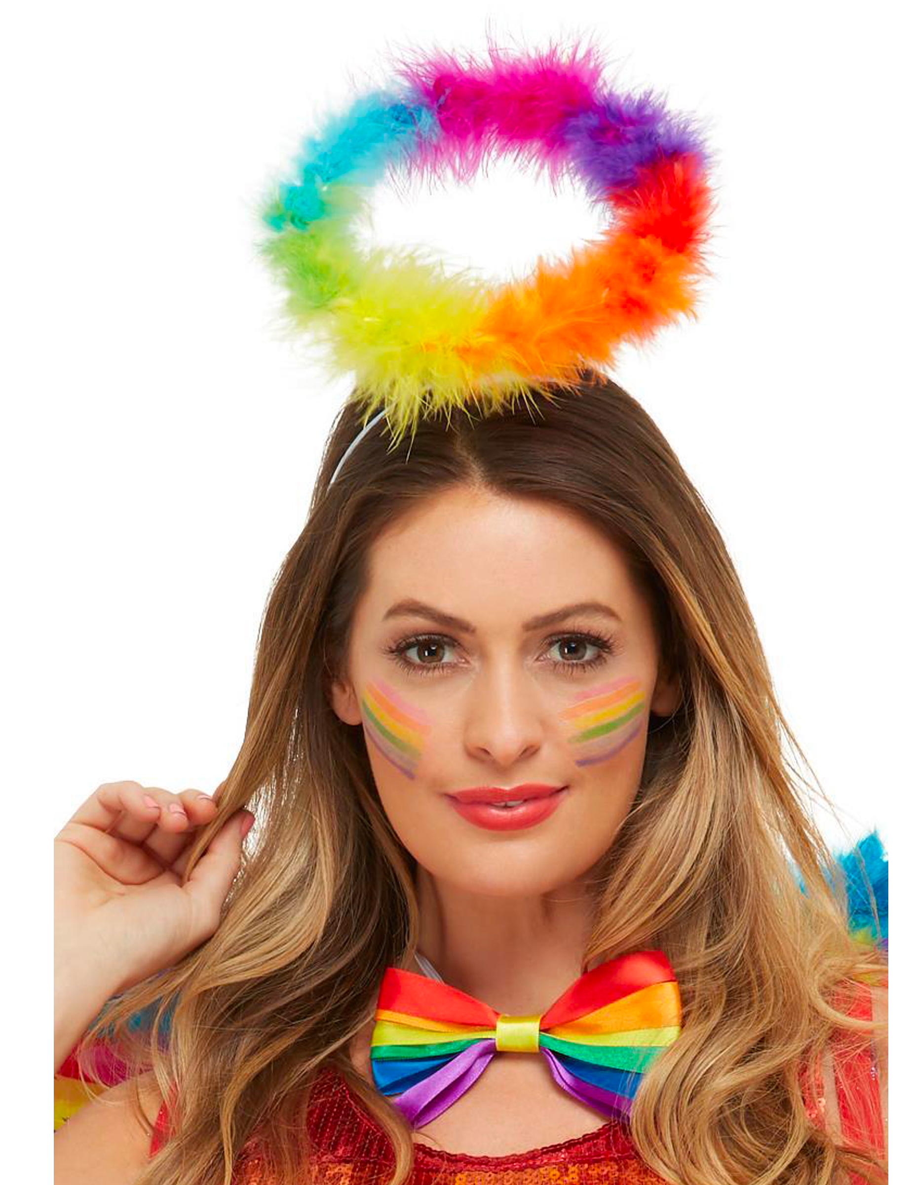 Serre-tête auréole ange multicolore adulte