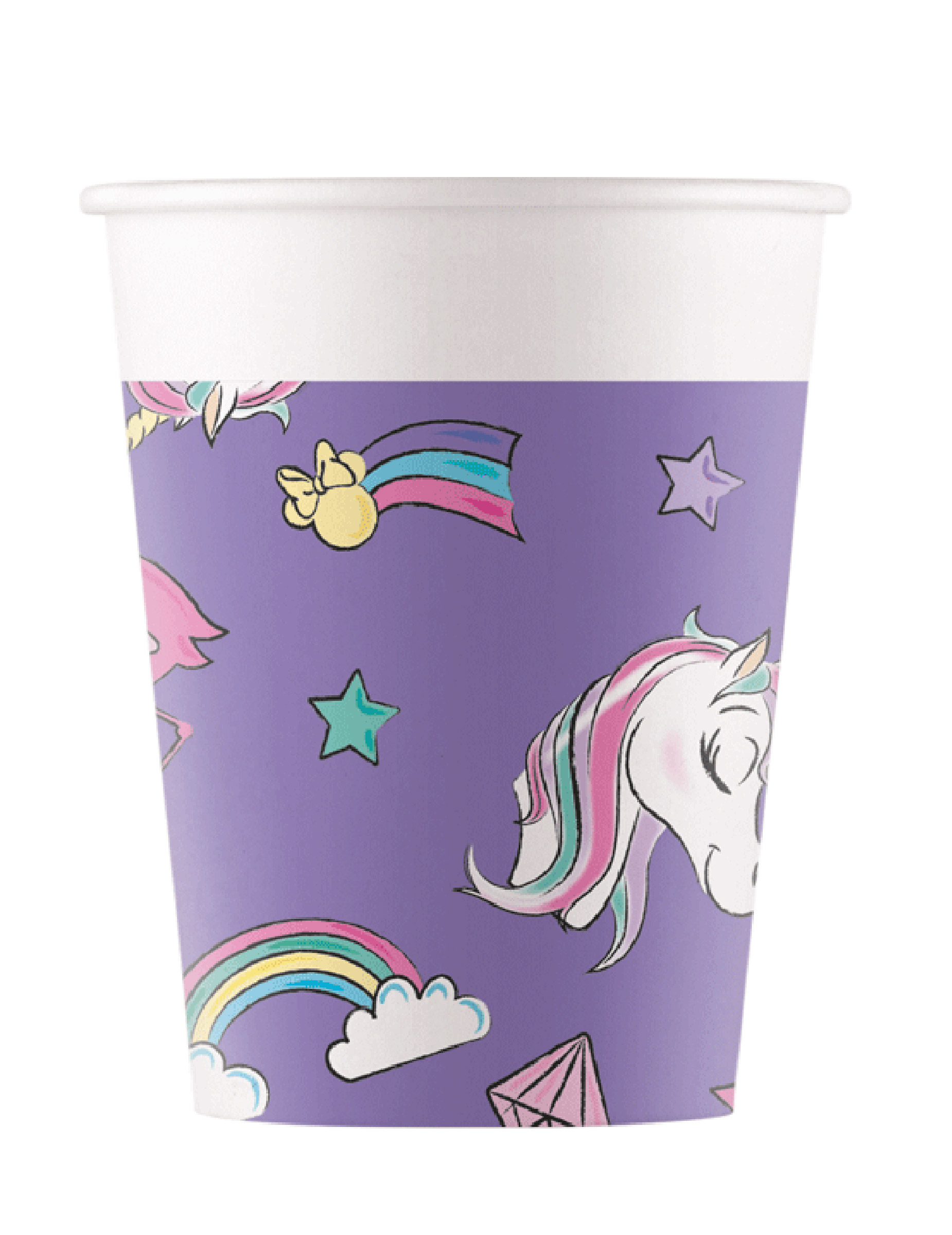 8 Gobelets en carton Minnie et la licorne 200 ml