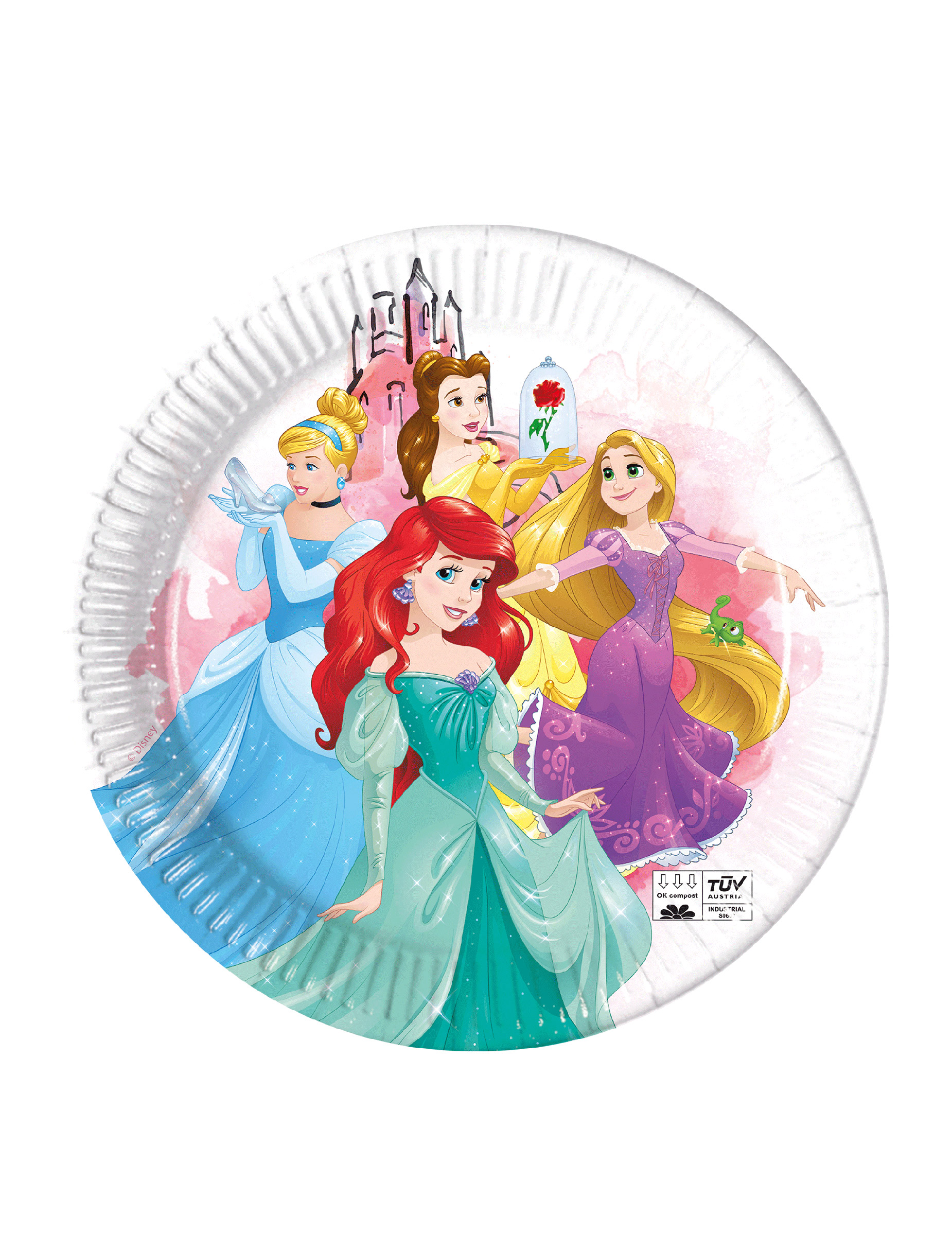 8 Assiettes en carton Princesses Disney 23 cm