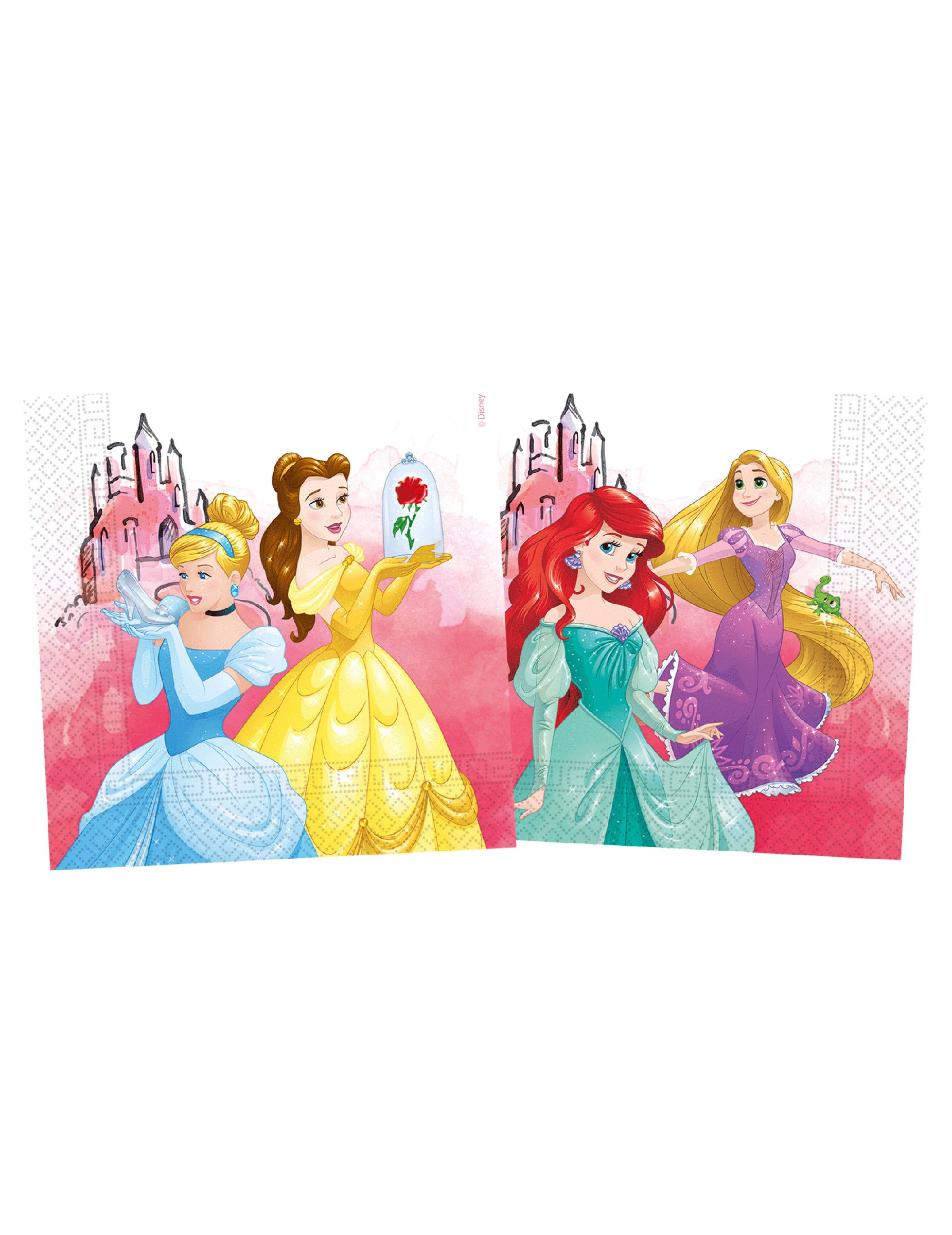 20 Serviettes en papier compostable Princesses Disney 33 x 33 cm