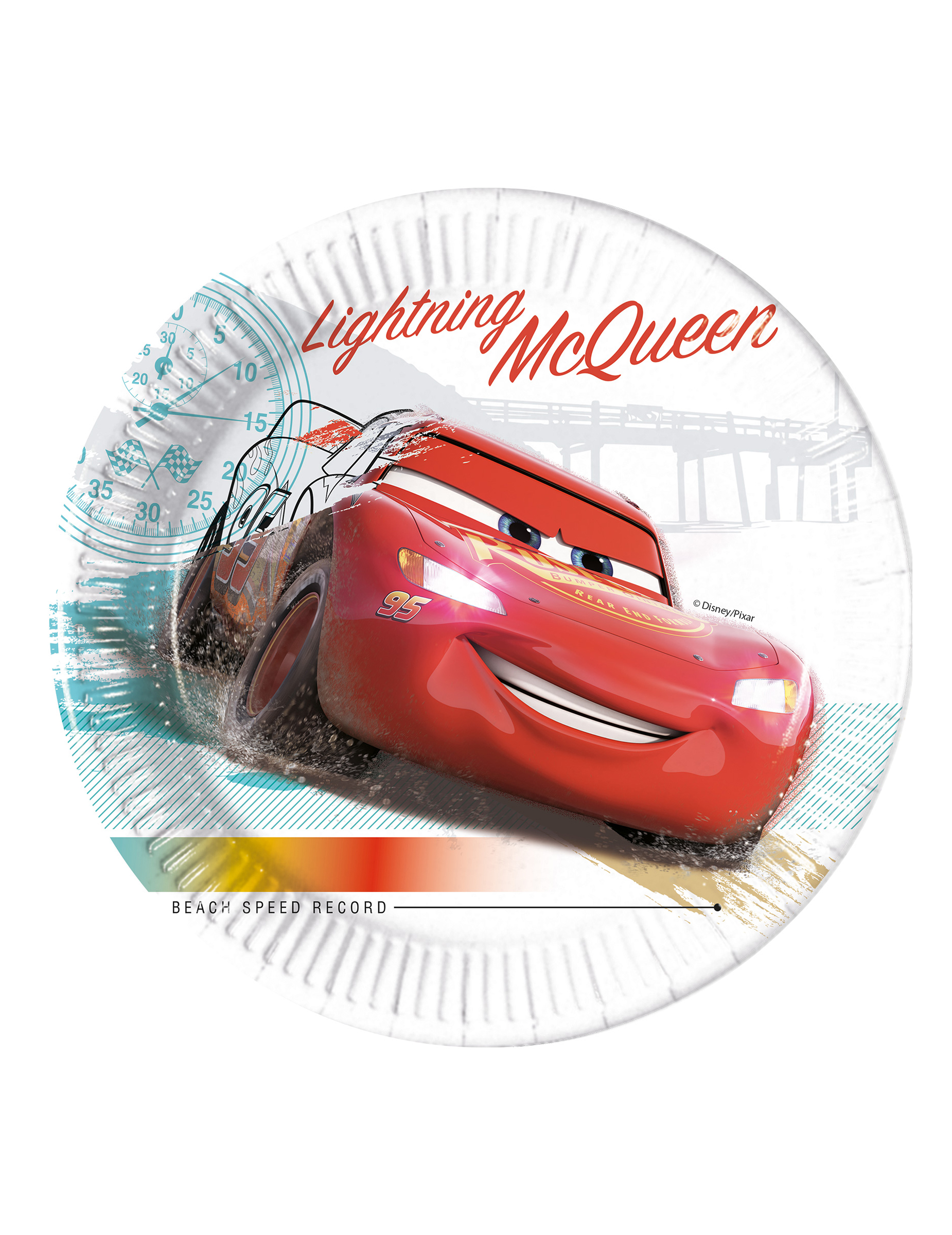 8 Assiettes en carton Cars 3 pastel 23 cm
