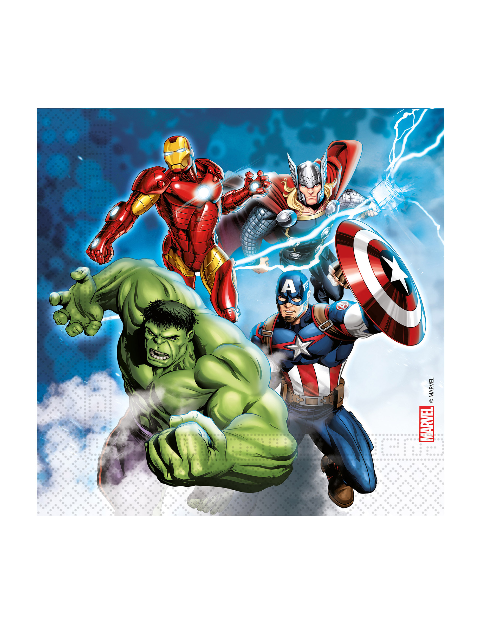20 Serviettes en papier compostable Avengers 33 x 33 cm