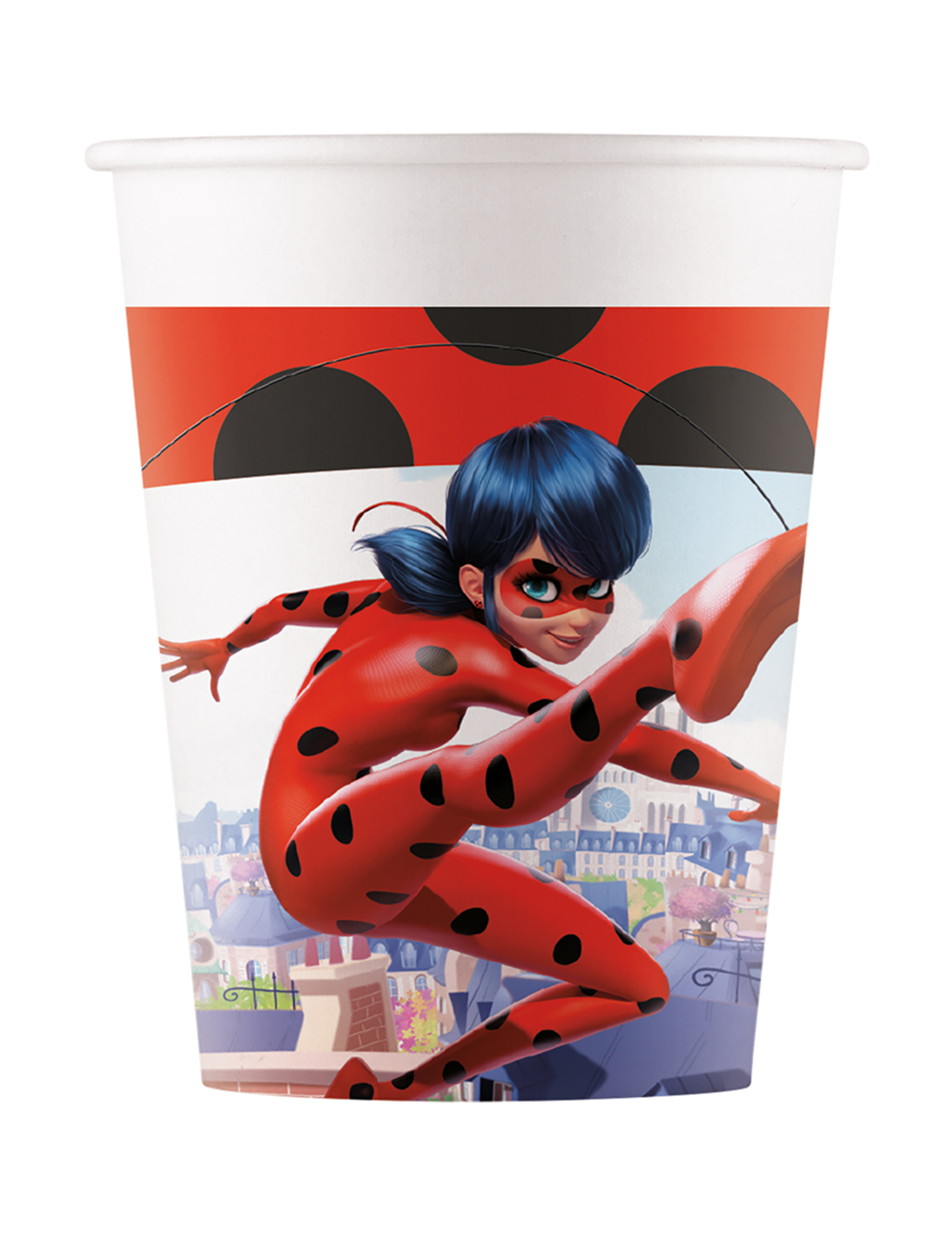 8 Gobelets en carton Miraculous Ladybug 200 ml
