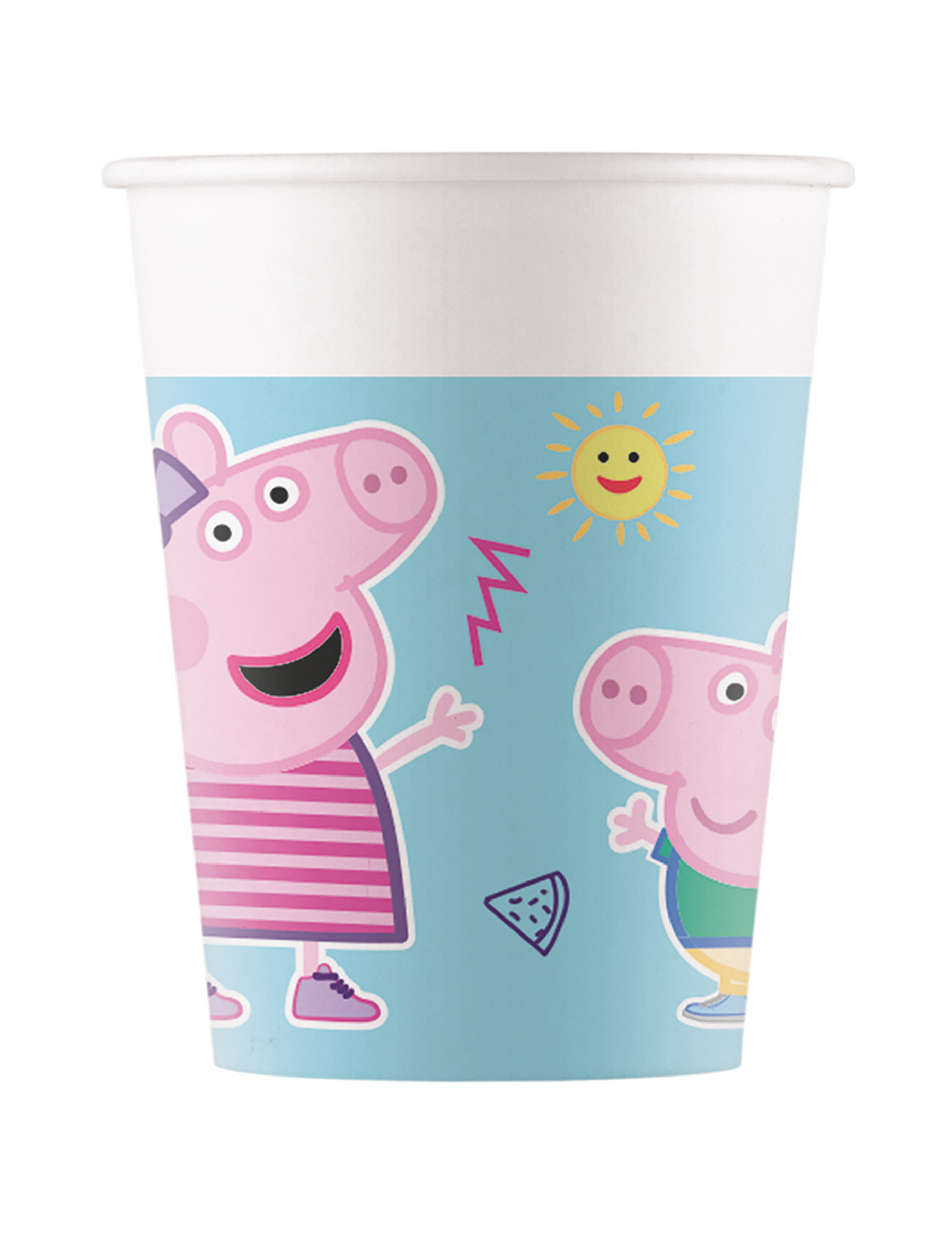 8 Gobelets en carton Peppa Pig bleus 200 ml