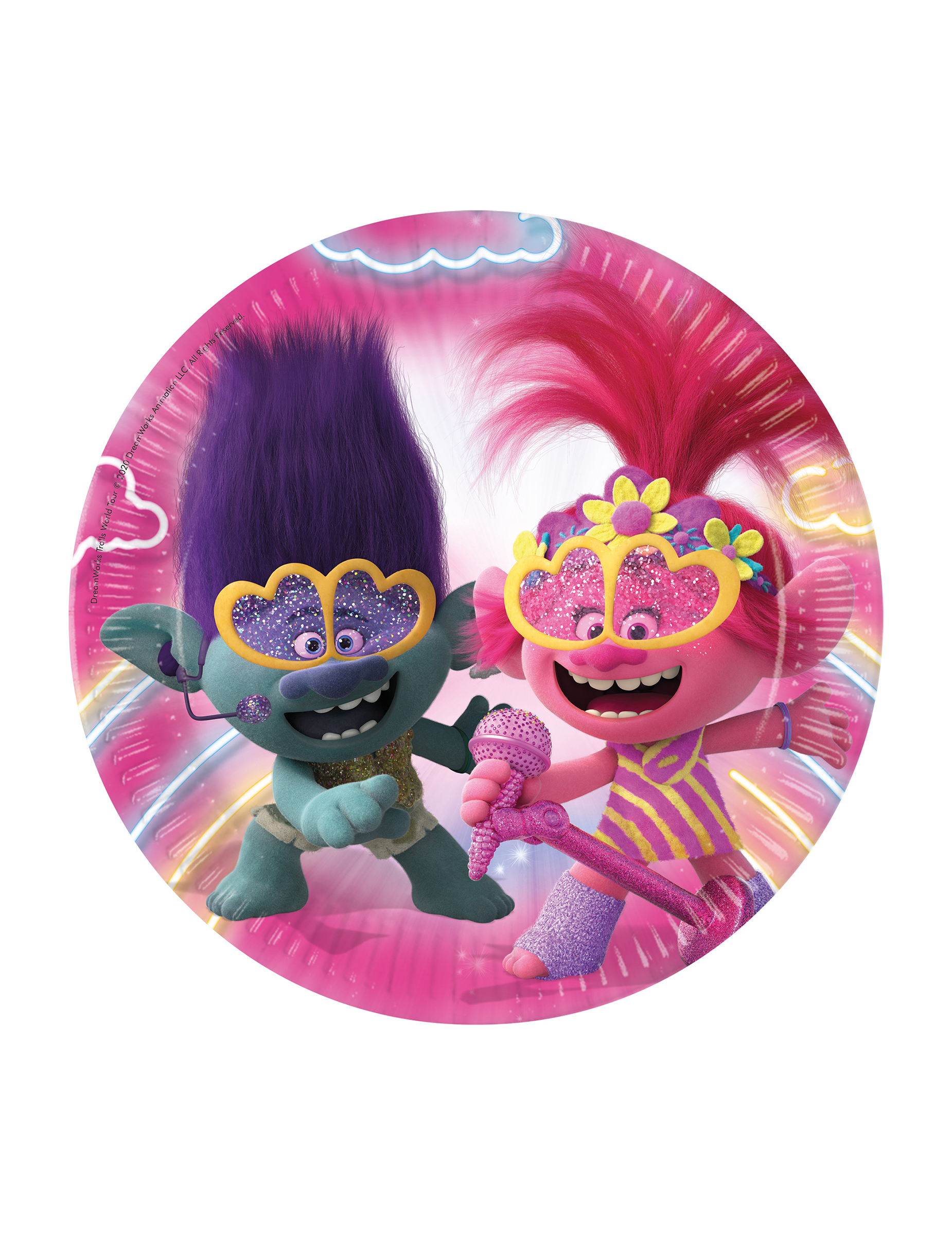 8 Assiettes en carton Trolls 2 23 cm