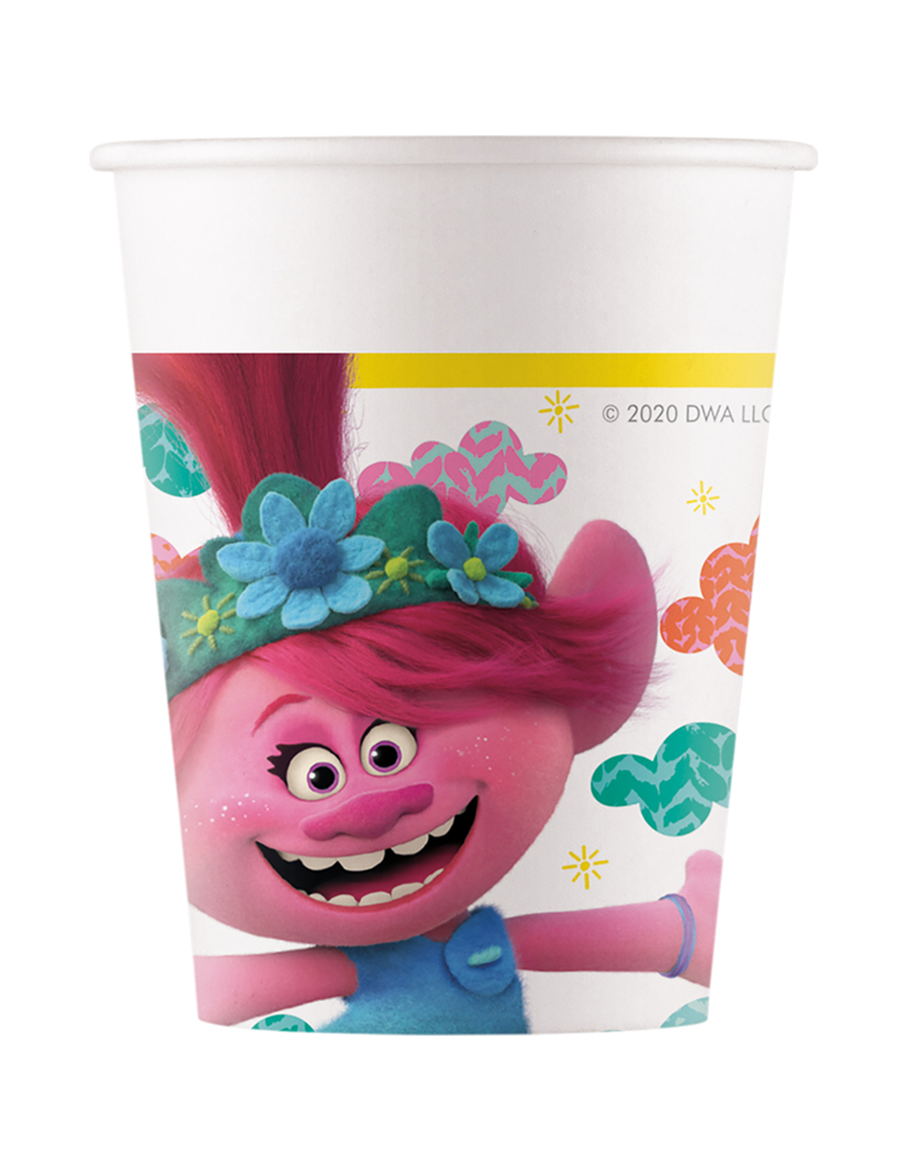 8 Gobelets en carton Trolls 2 200 ml