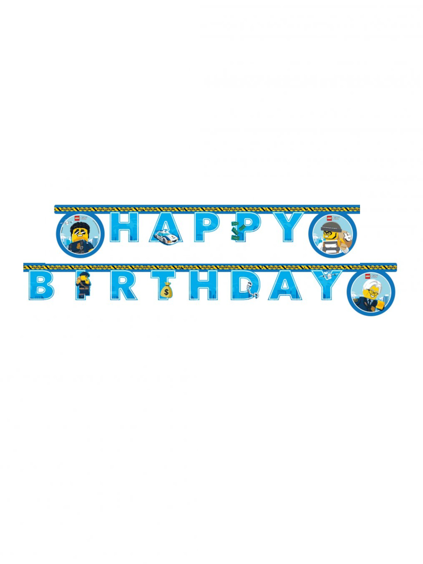 Guirlande en papier Happy Birthday Lego City 2 m