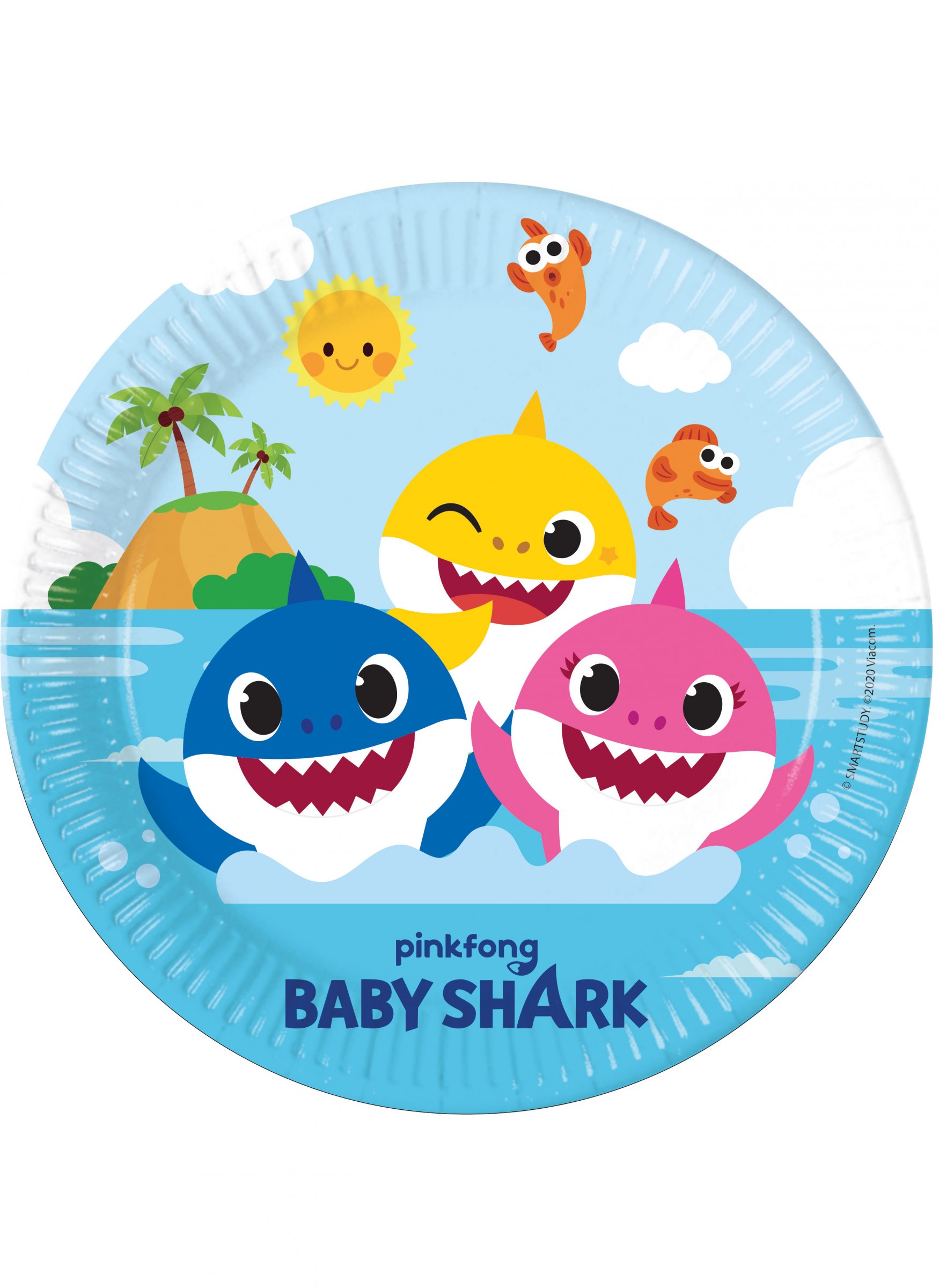 8 Assiettes en carton FSC® Baby Shark 23 cm