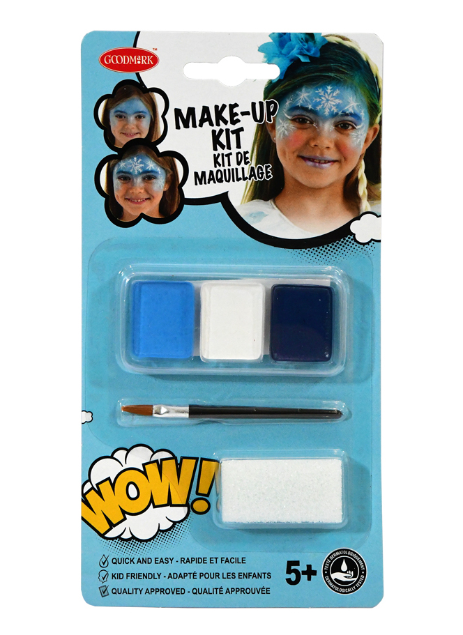 Kit maquillage princesse des glaces avec pinceau et éponge fille