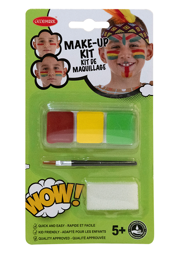 Kit maquillage indien avec pinceau et éponge enfant