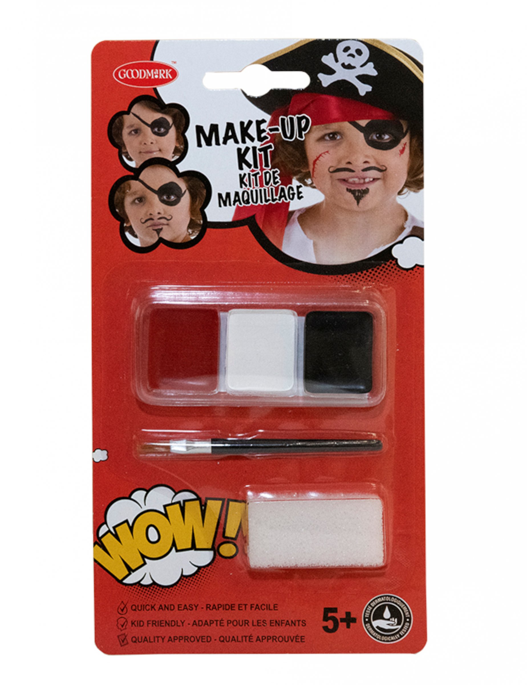 Kit maquillage pirate avec pinceau et éponge enfant