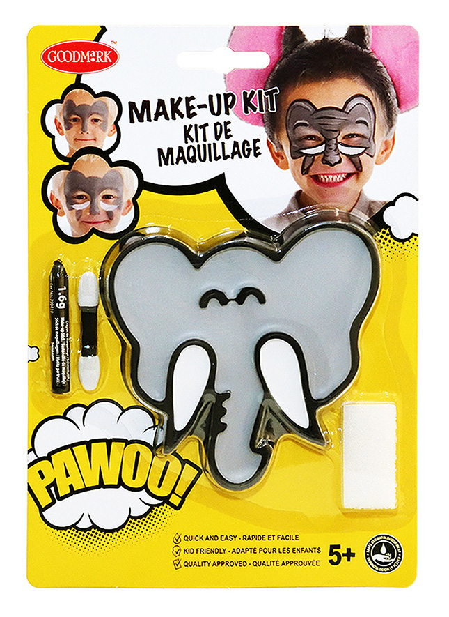 Kit maquillage éléphant avec pinceau et éponge enfant