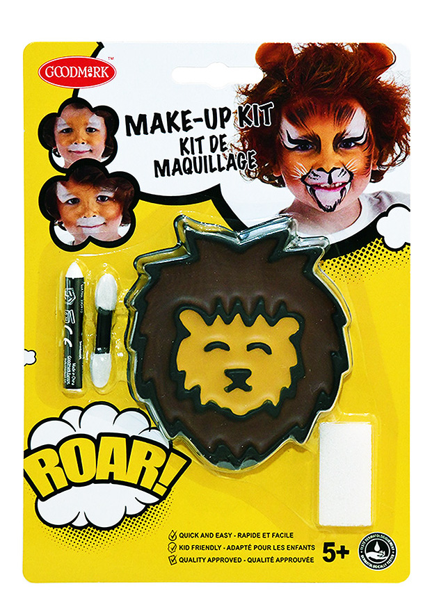 Kit maquillage lion avec pinceau et éponge enfant