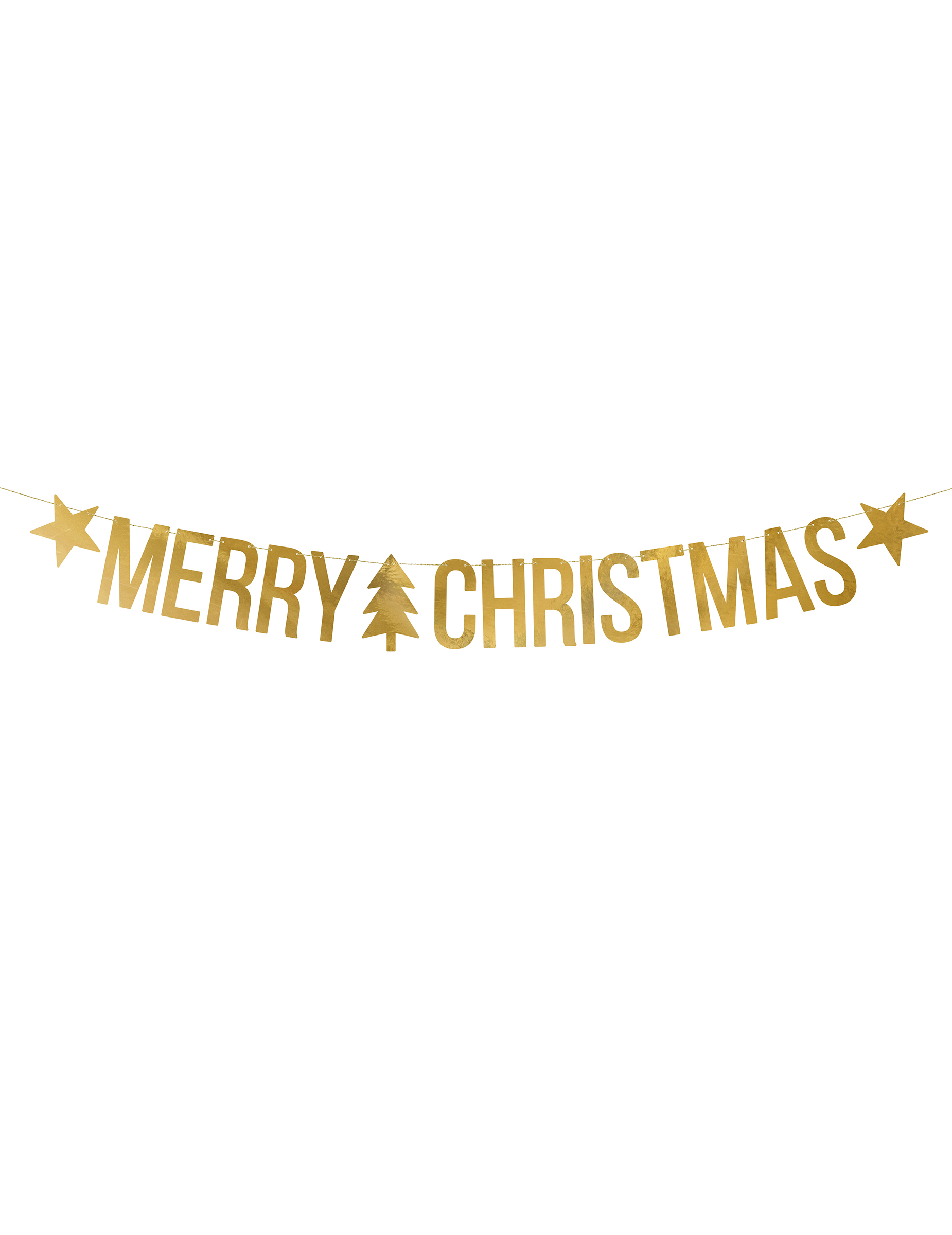 Guirlande Merry Christmas dorée 150 x 10,5 cm