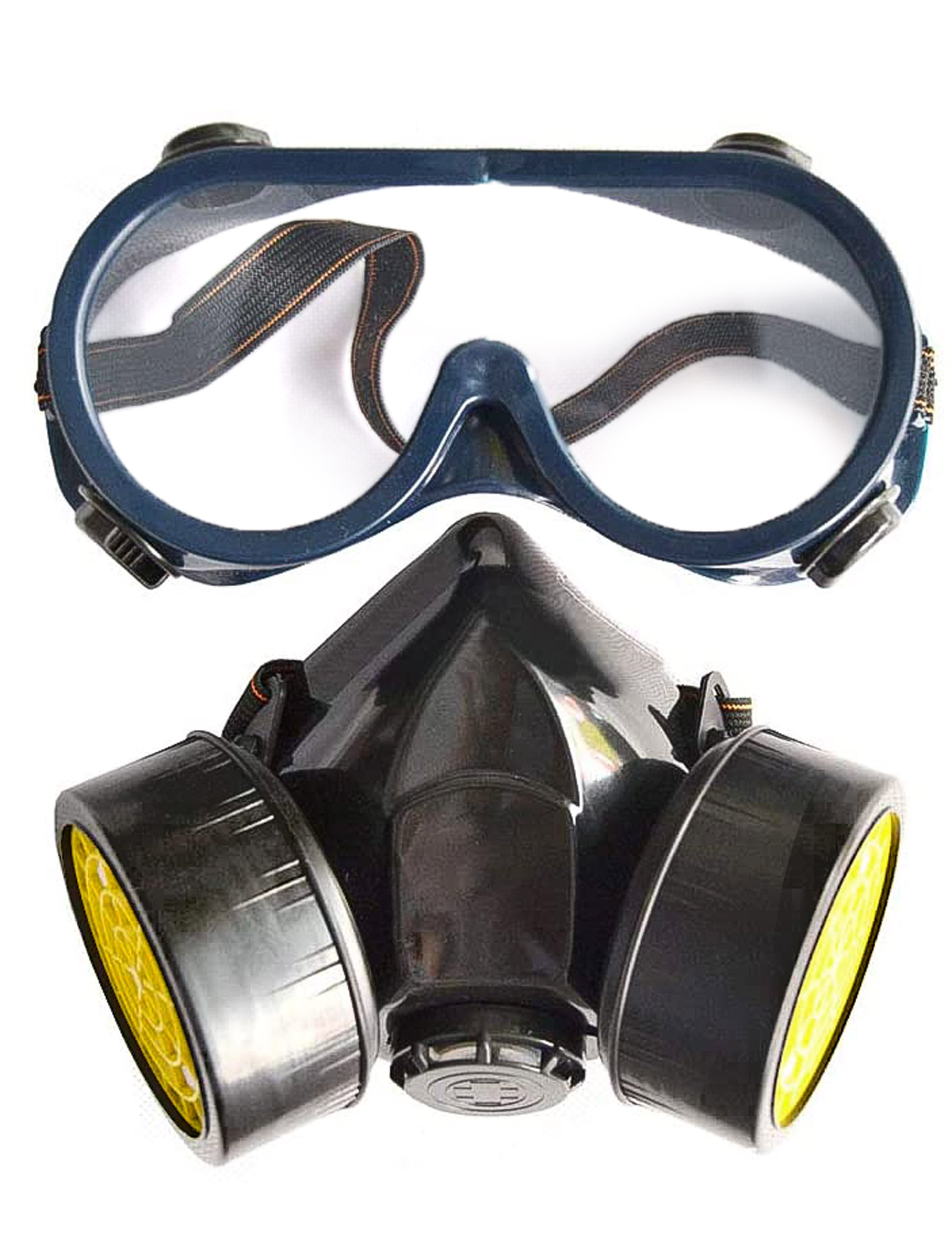 Kit lunettes et masque à gaz factice adulte