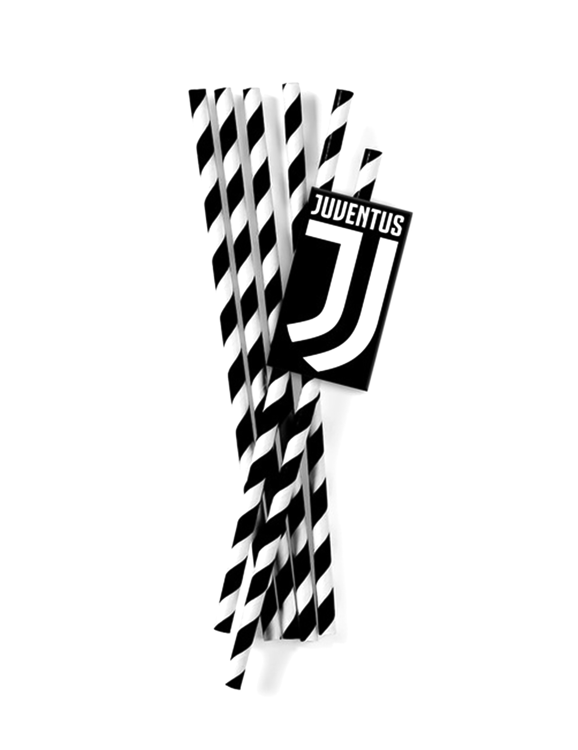 12 Pailles Juventus en carton 19,5 cm