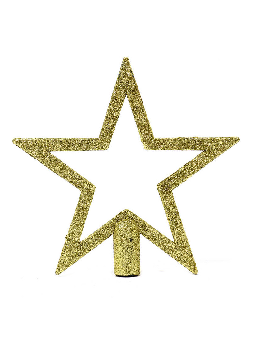 Etoile pour sapin à paillettes dorées 20 cm