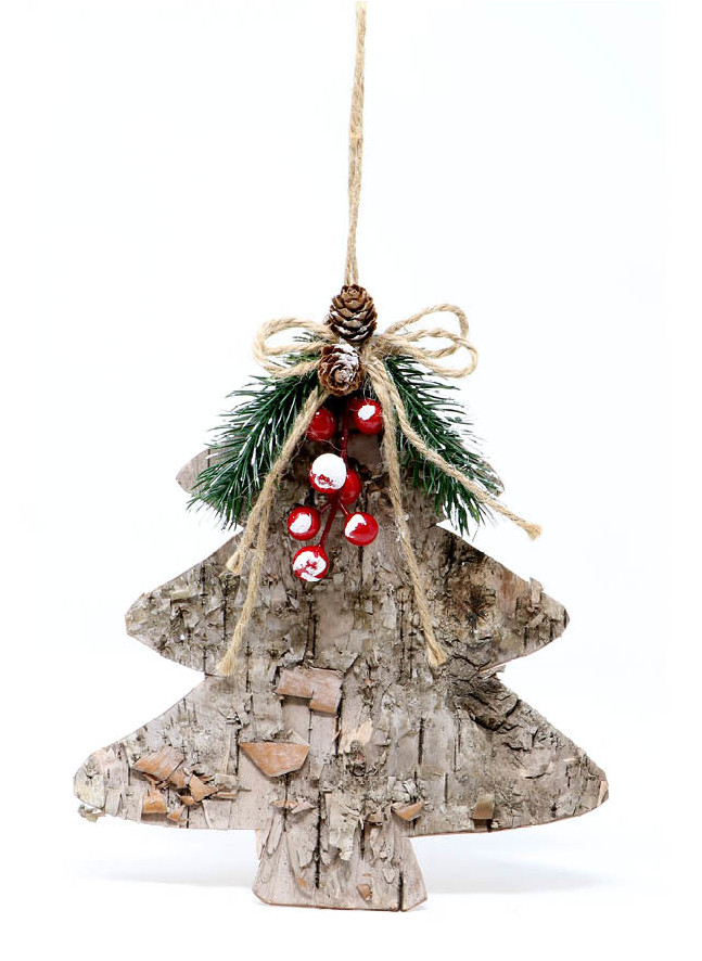 Suspension naturelle sapin écorce en bois 23 cm
