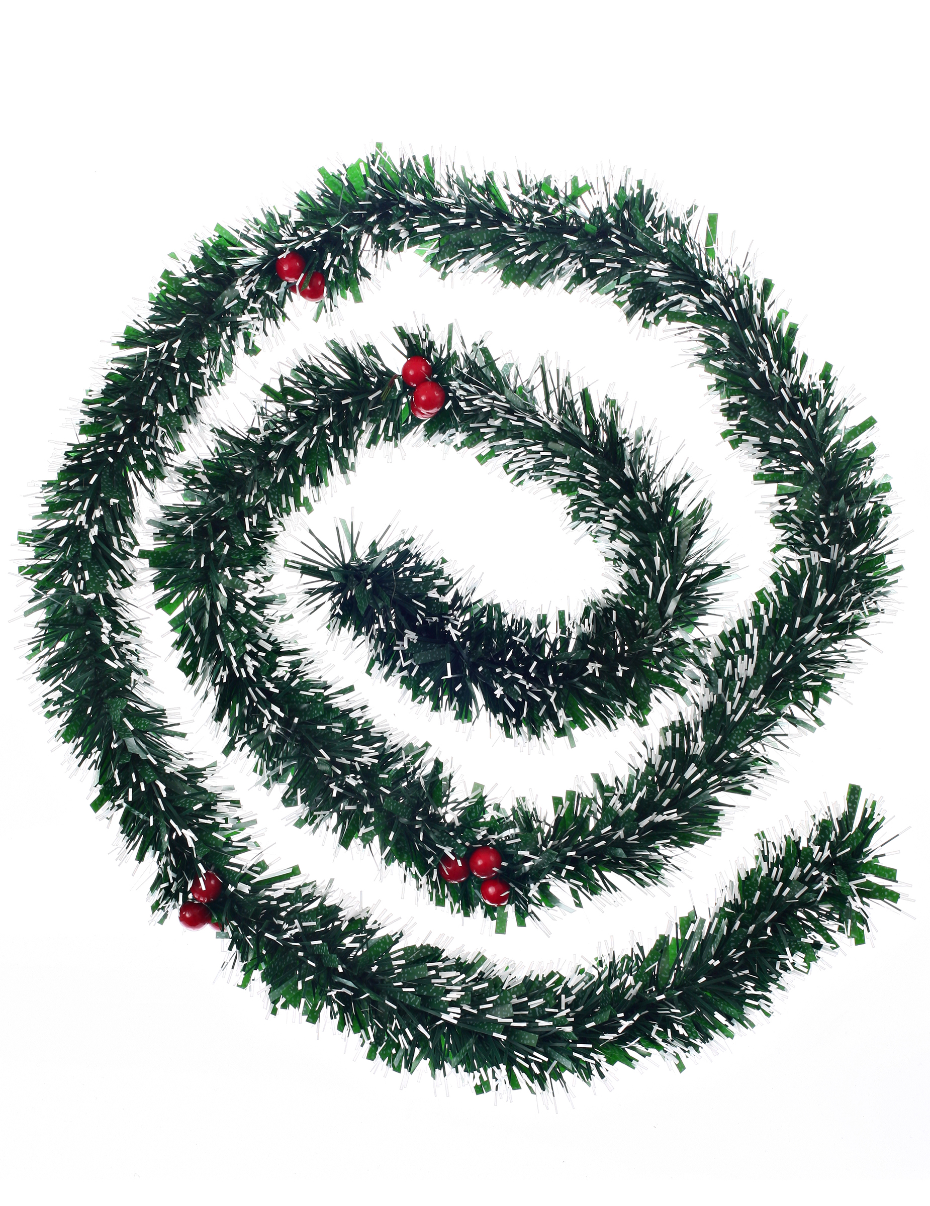 Guirlande de sapin enneigée avec baies 2 m