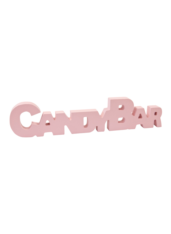 Déco de table en bois candy bar rose 27 cm pour buffet