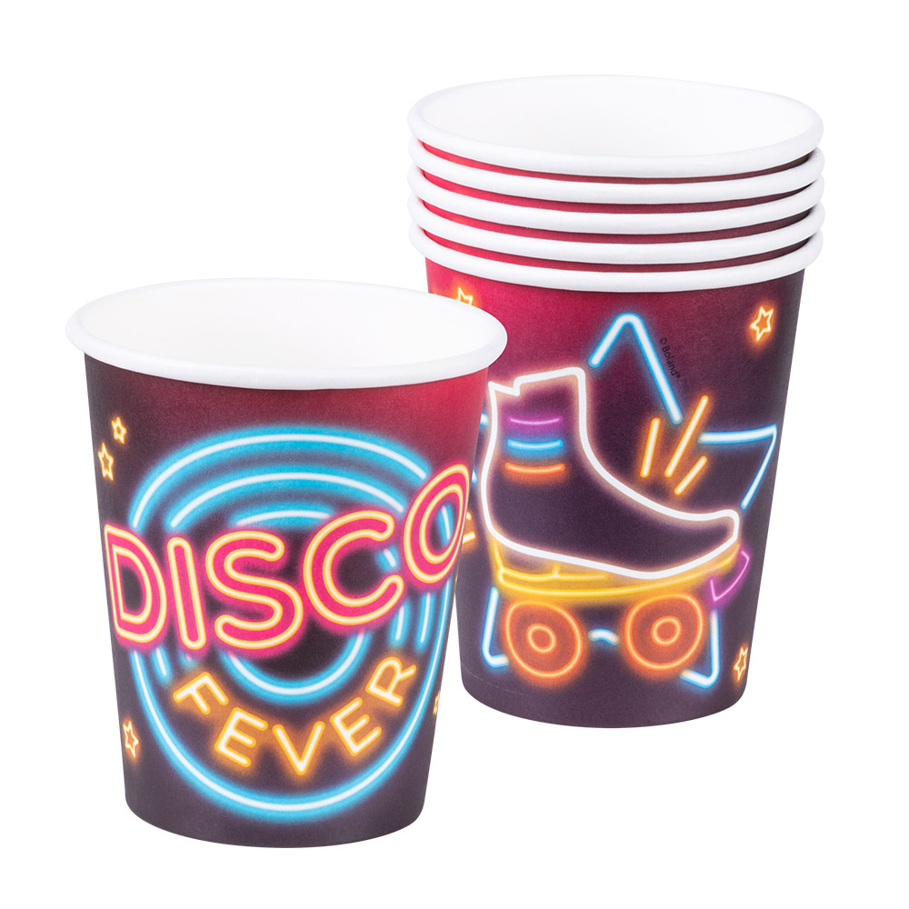 6 Gobelets en carton Disco Fever 25 cl