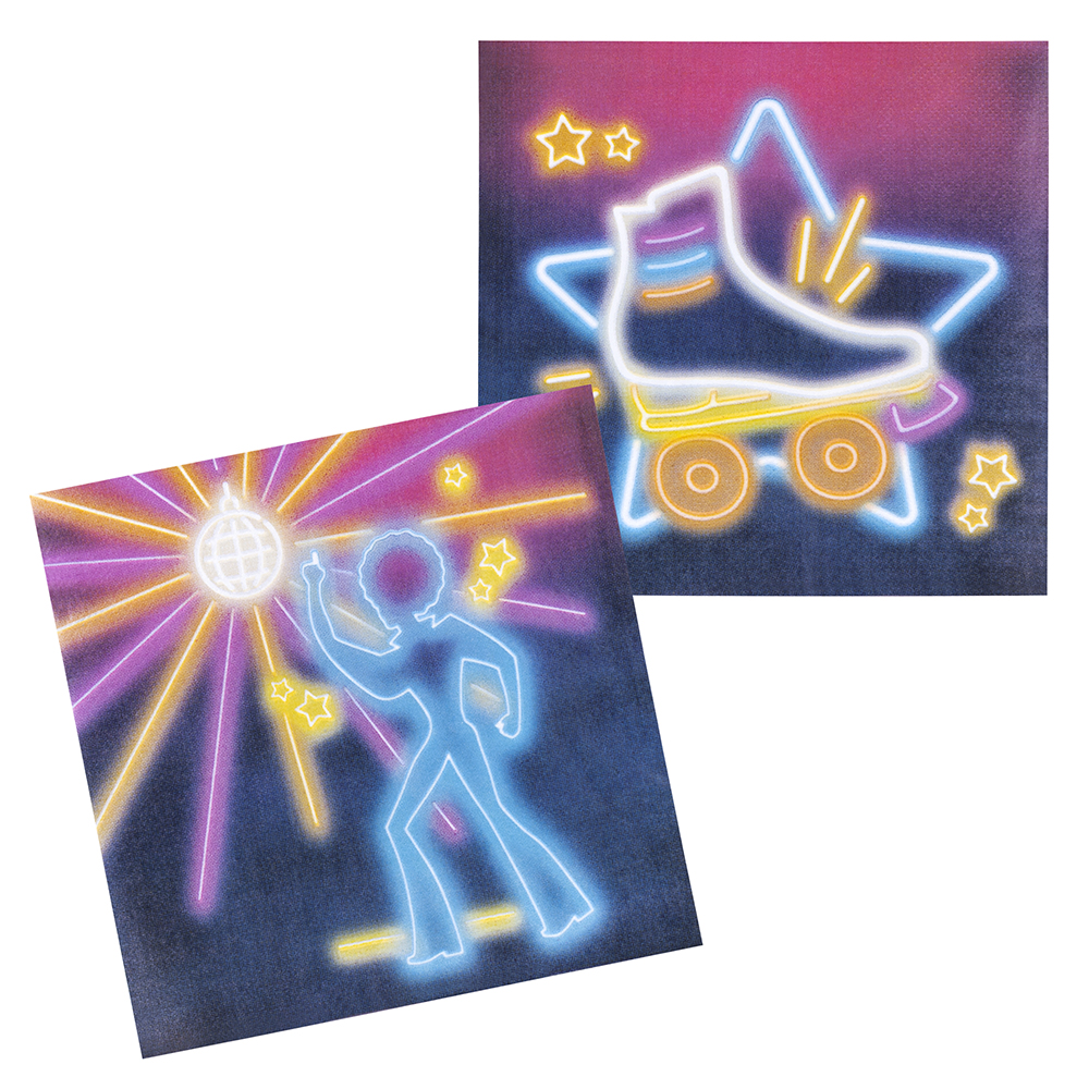 12 Serviettes en papier Disco Fever 33 x 33 cm