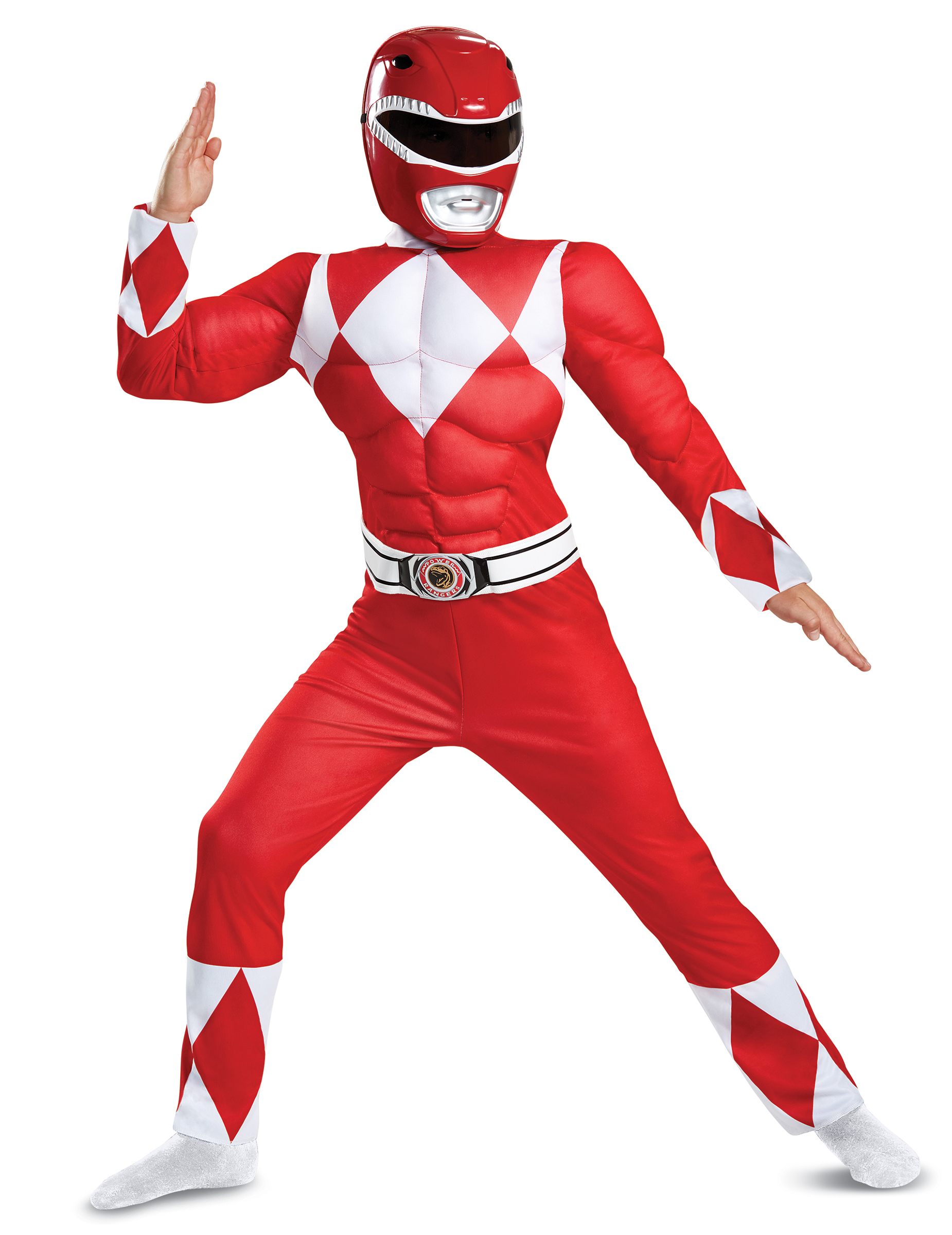 Déguisement Power Rangers rouge musclé enfant