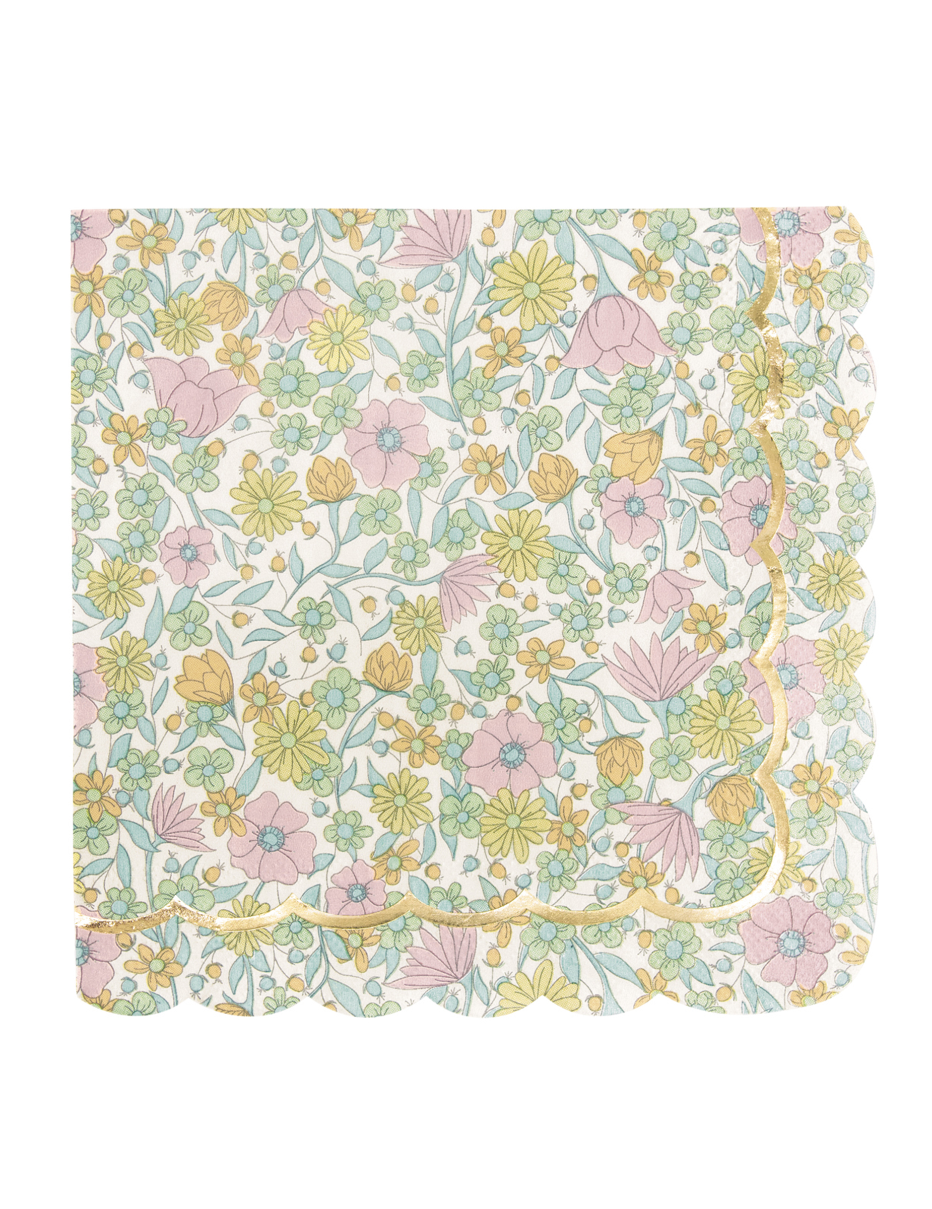16 Serviettes en papier festonnées shabby or 33 x 33 cm