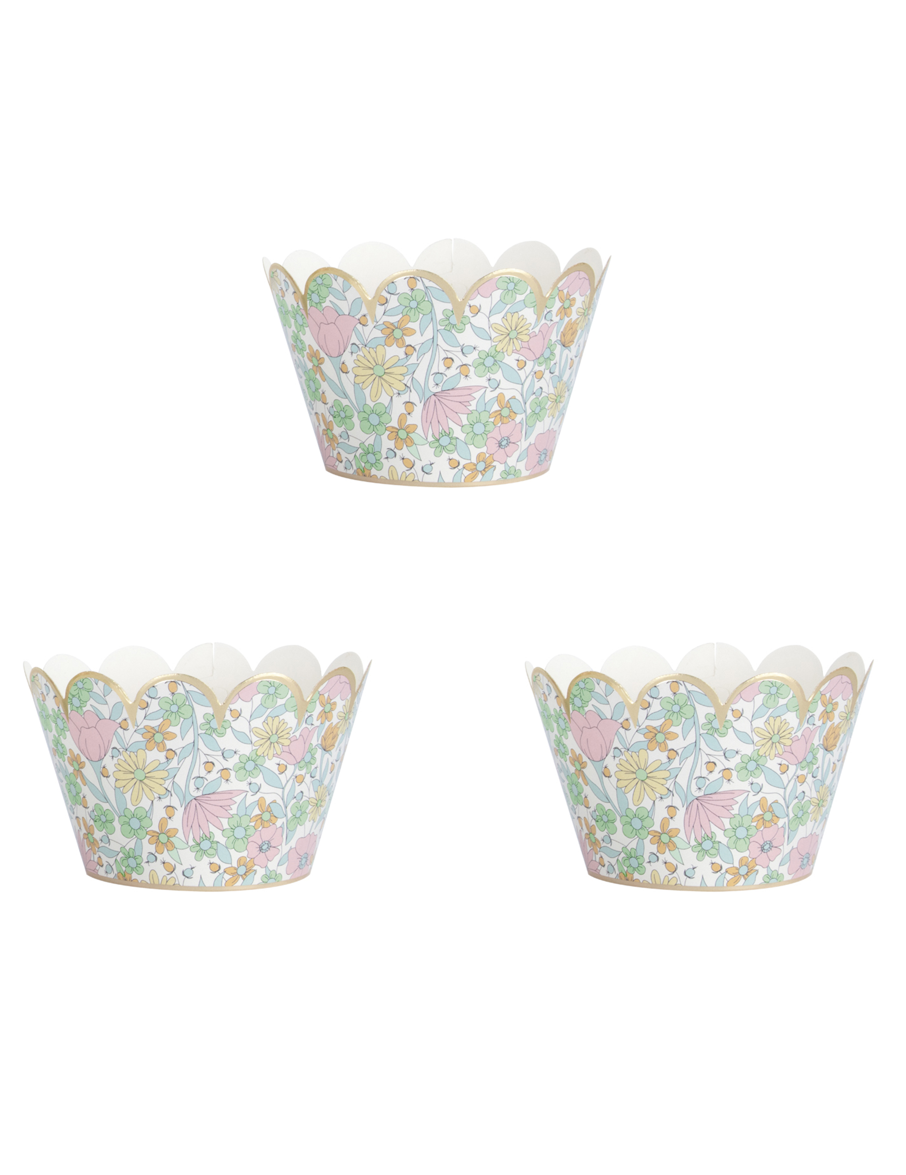 6 Habillages moules à cupcake shabby
