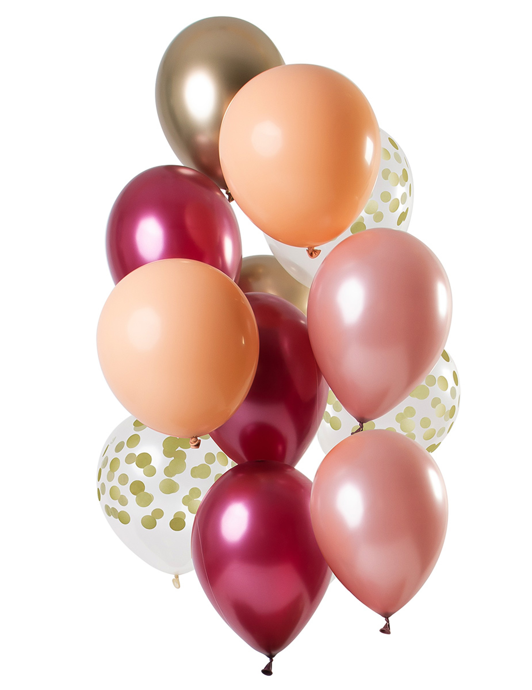 12 Ballons en latex rubis et or 33 cm