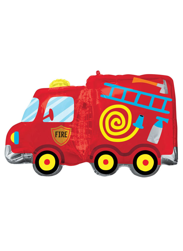 Ballon géant en aluminium camion pompier 102 cm