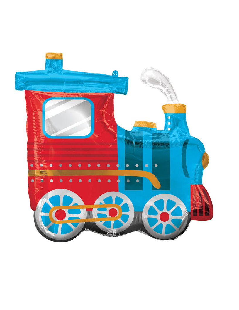 Ballon en aluminium forme de train 63 x 55 cm