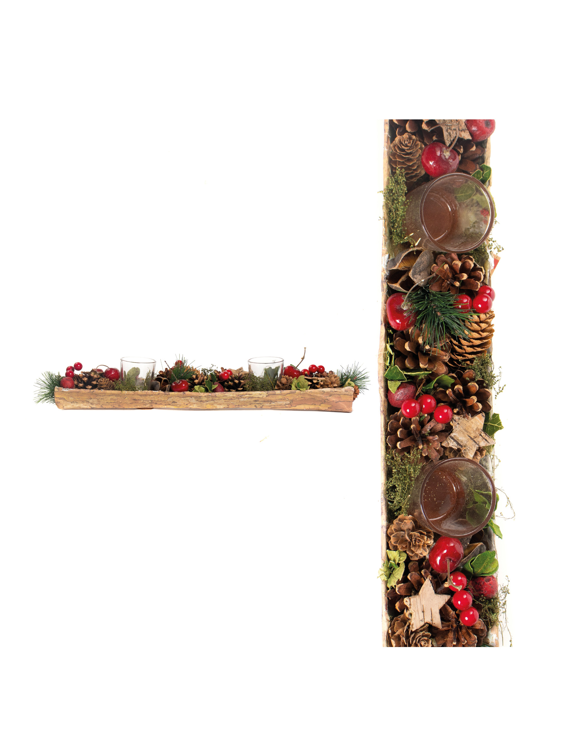 Grand bougeoir traditionnel pommes de pin 45 cm