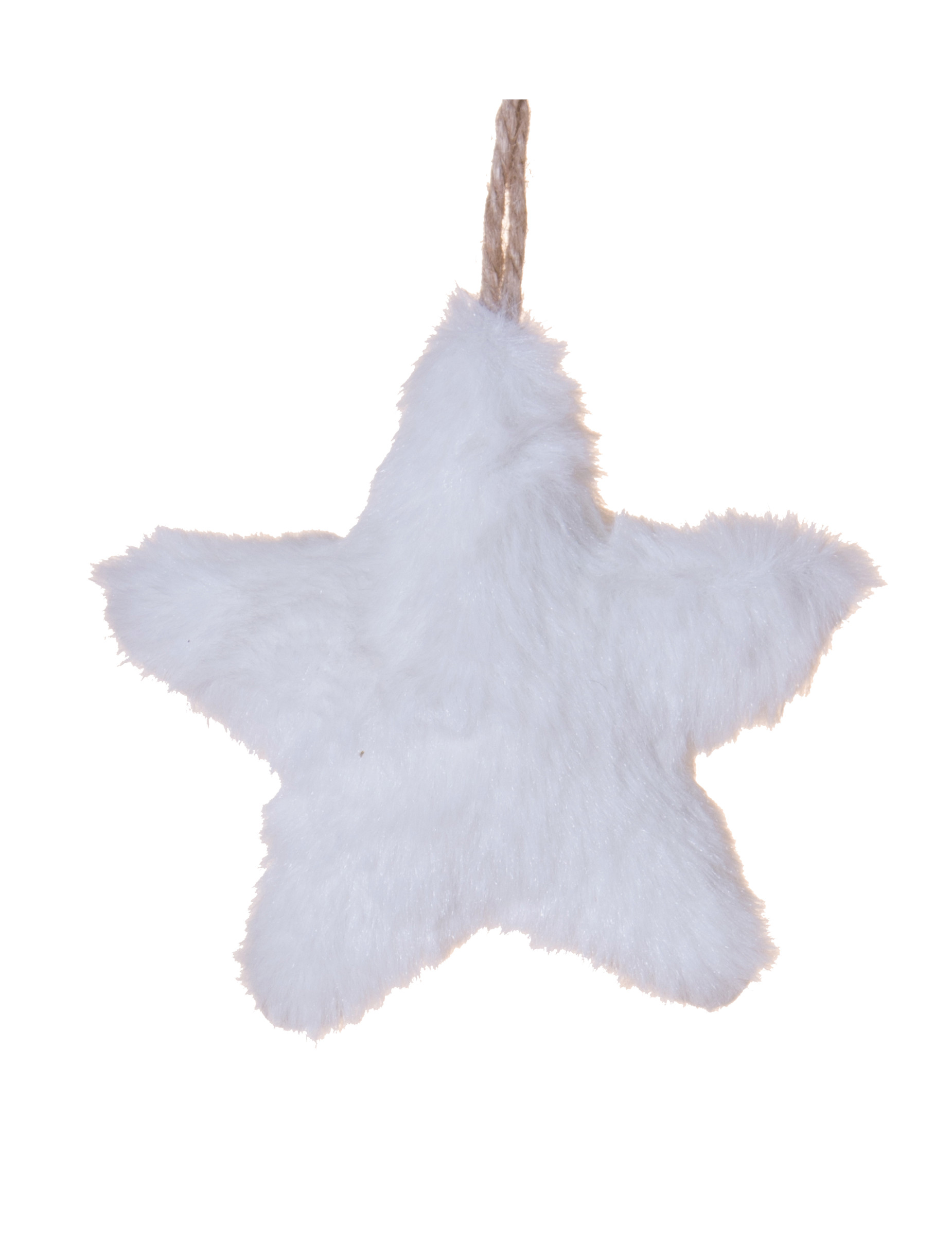 Suspension étoile en fourrure blanche 12 cm